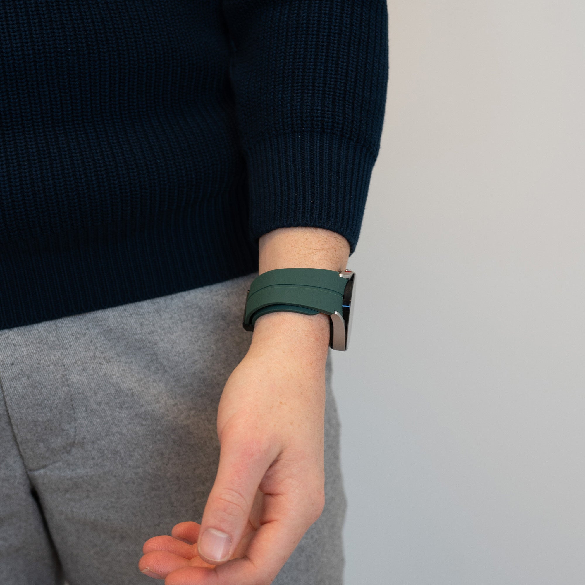 Bandz Samsung Galaxy Watch 6 Classic 47mm Silicone Strap with D-Buckle (Dark Green)