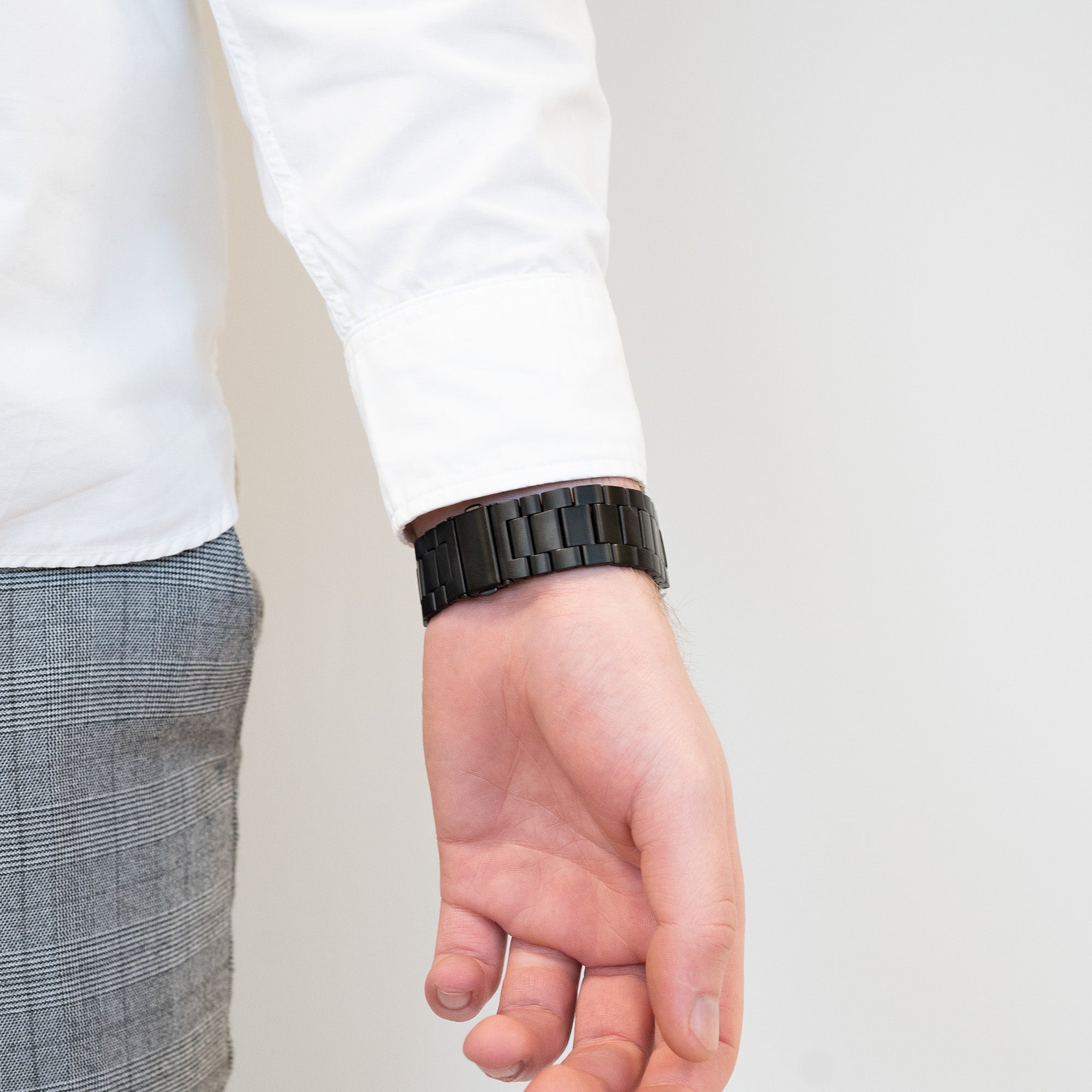 Bandz Correa sólido titanio Samsung Galaxy Watch 4 40mm (negro)