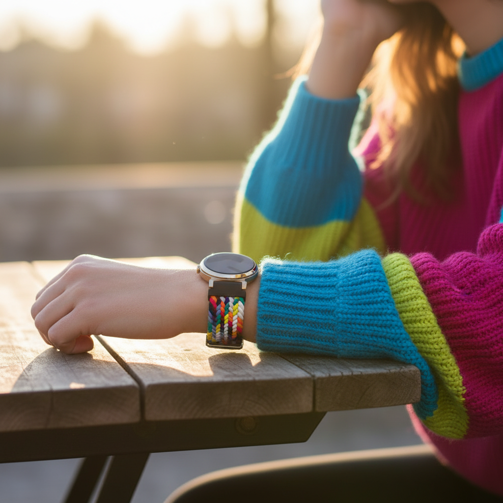 Bandz Correa nylon trenzado Garmin Lily 2 (arcoíris)