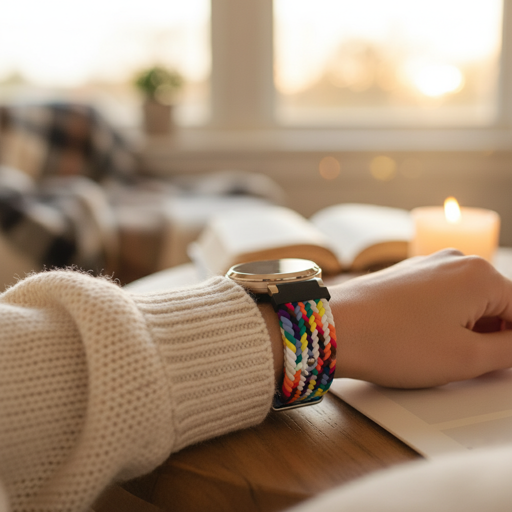 Bandz Correa nylon trenzado Garmin Lily 2 (arcoíris)