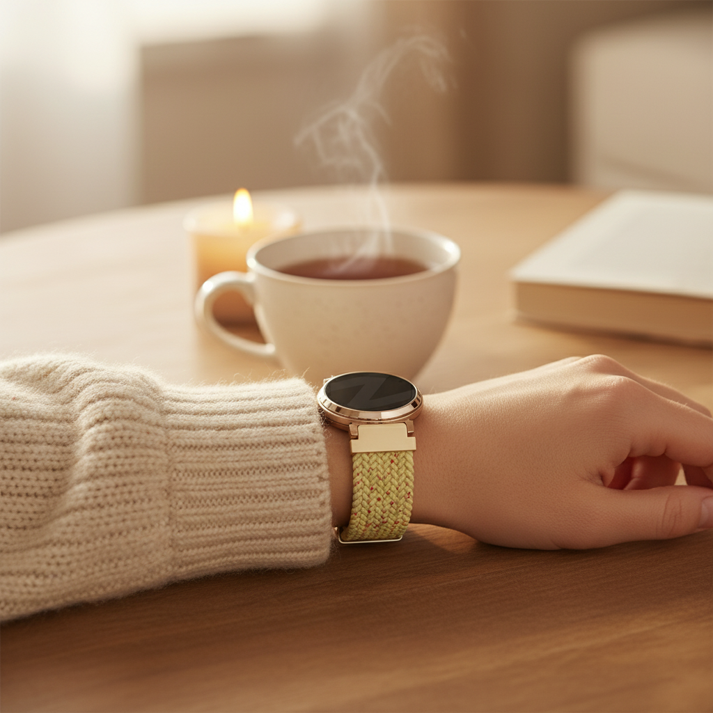 Bandz Correa nylon trenzado Garmin Lily 2 (beige mezcla)