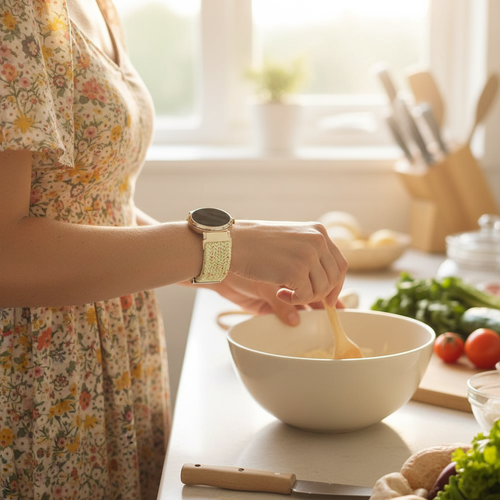 Bandz Correa nylon trenzado Garmin Lily 2 (beige mezcla)