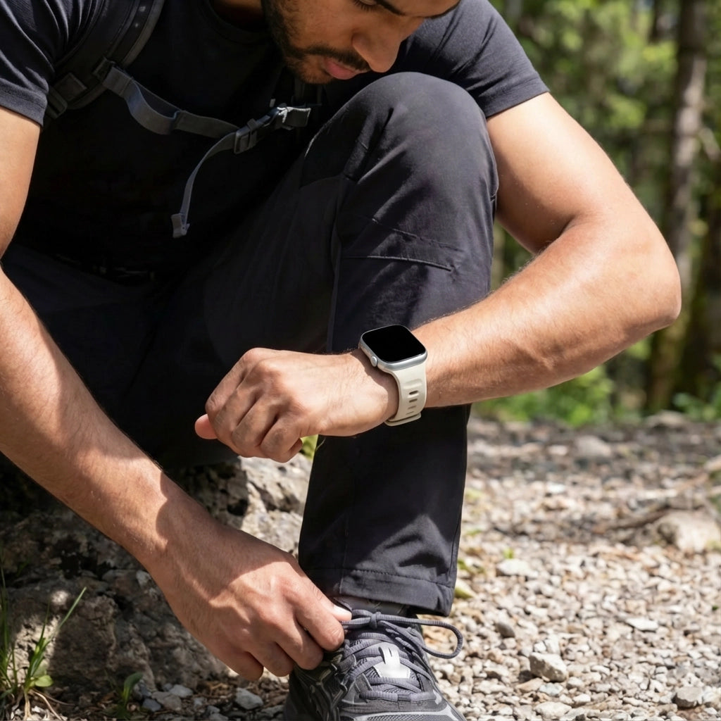 Bandz Apple Watch Silicone Strap 'Outdoor' (Starlight)