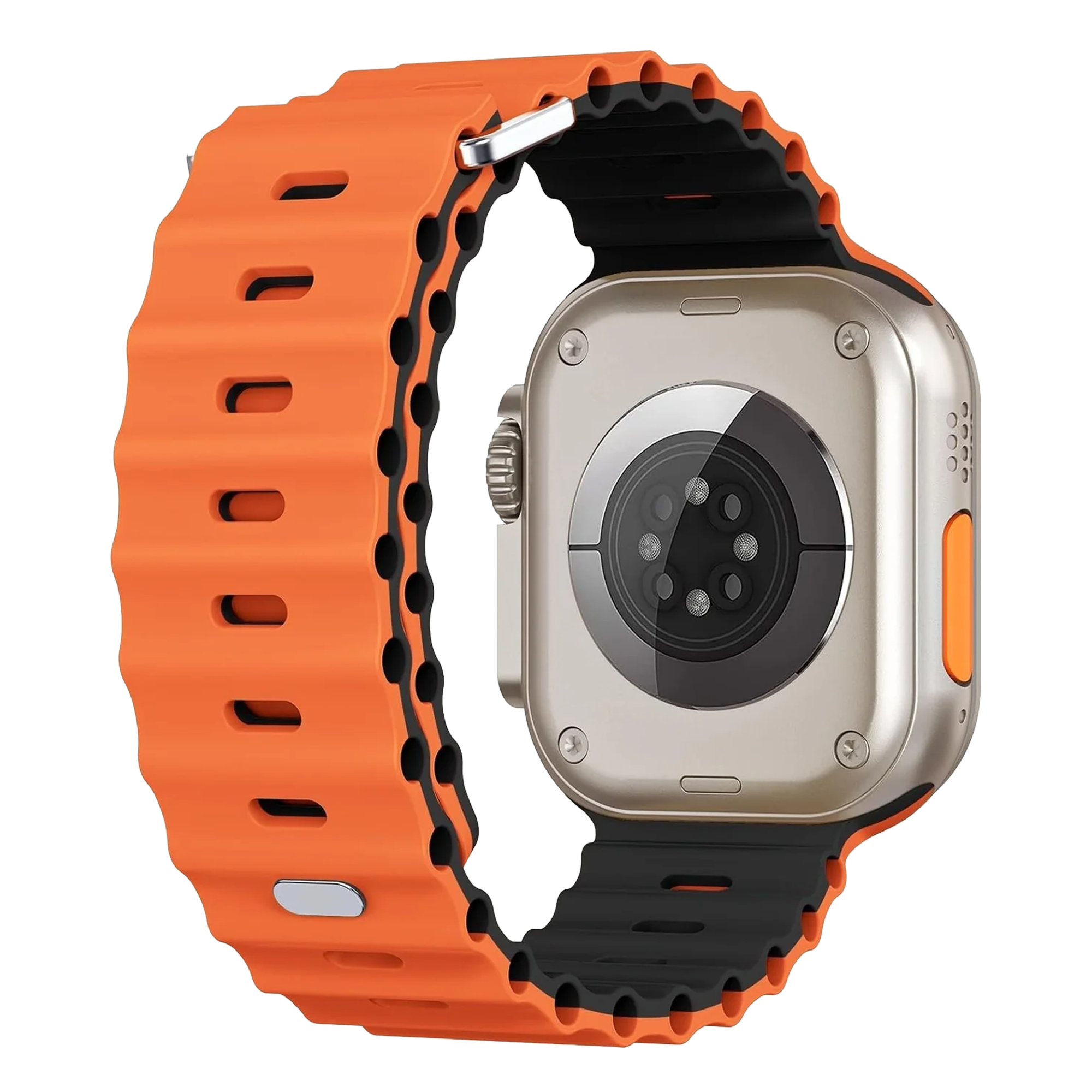 Correa Ocean para Apple Watch con cierre a presión (naranja/negro)