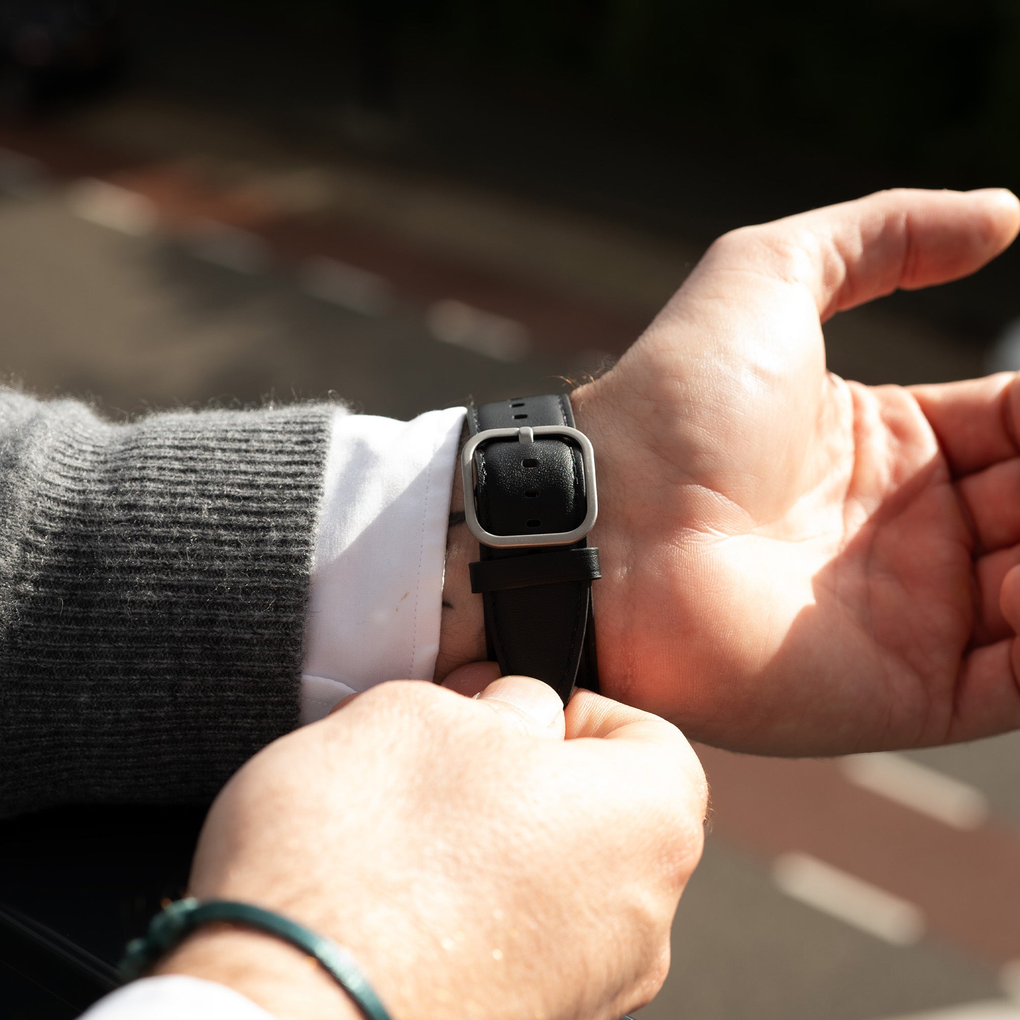 Bandz Apple Watch Leather Strap 'Classic' (Black)