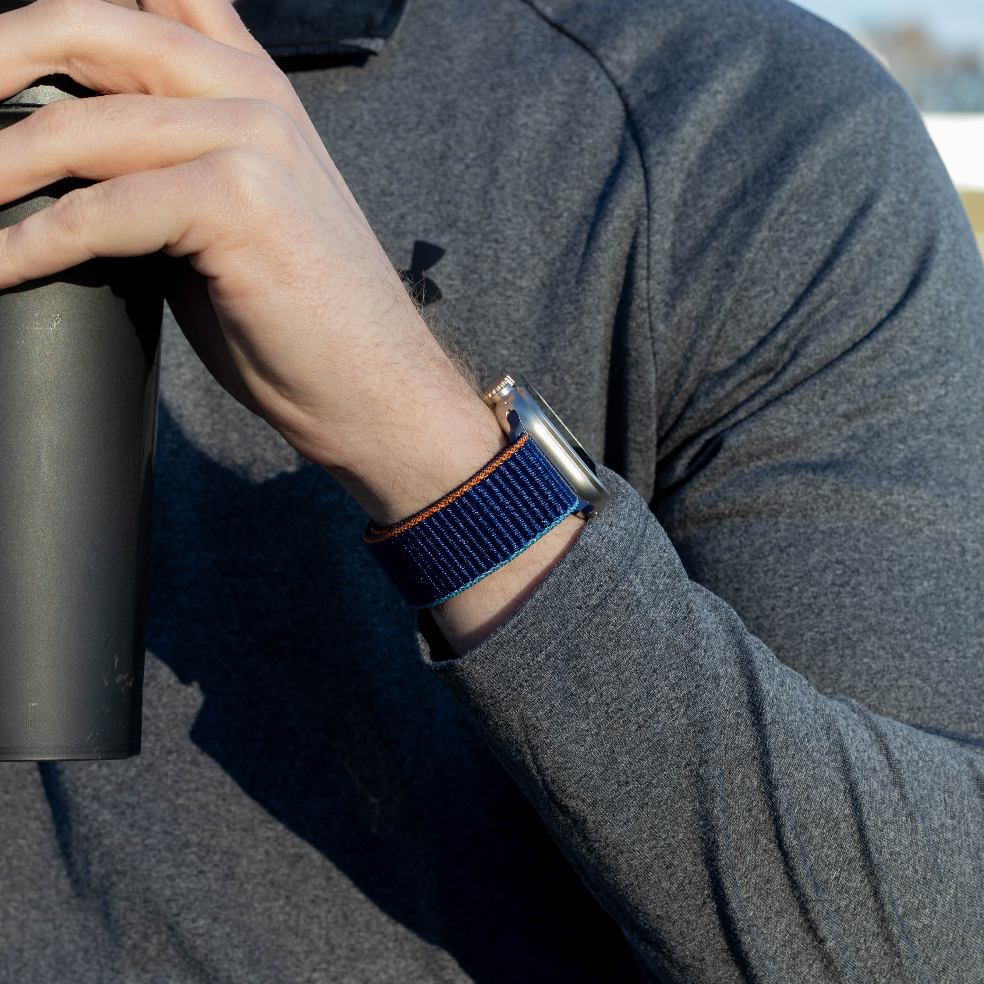 Bandz Correa nylon 'clásico' con P-buckle Apple Watch (azul oscuro)