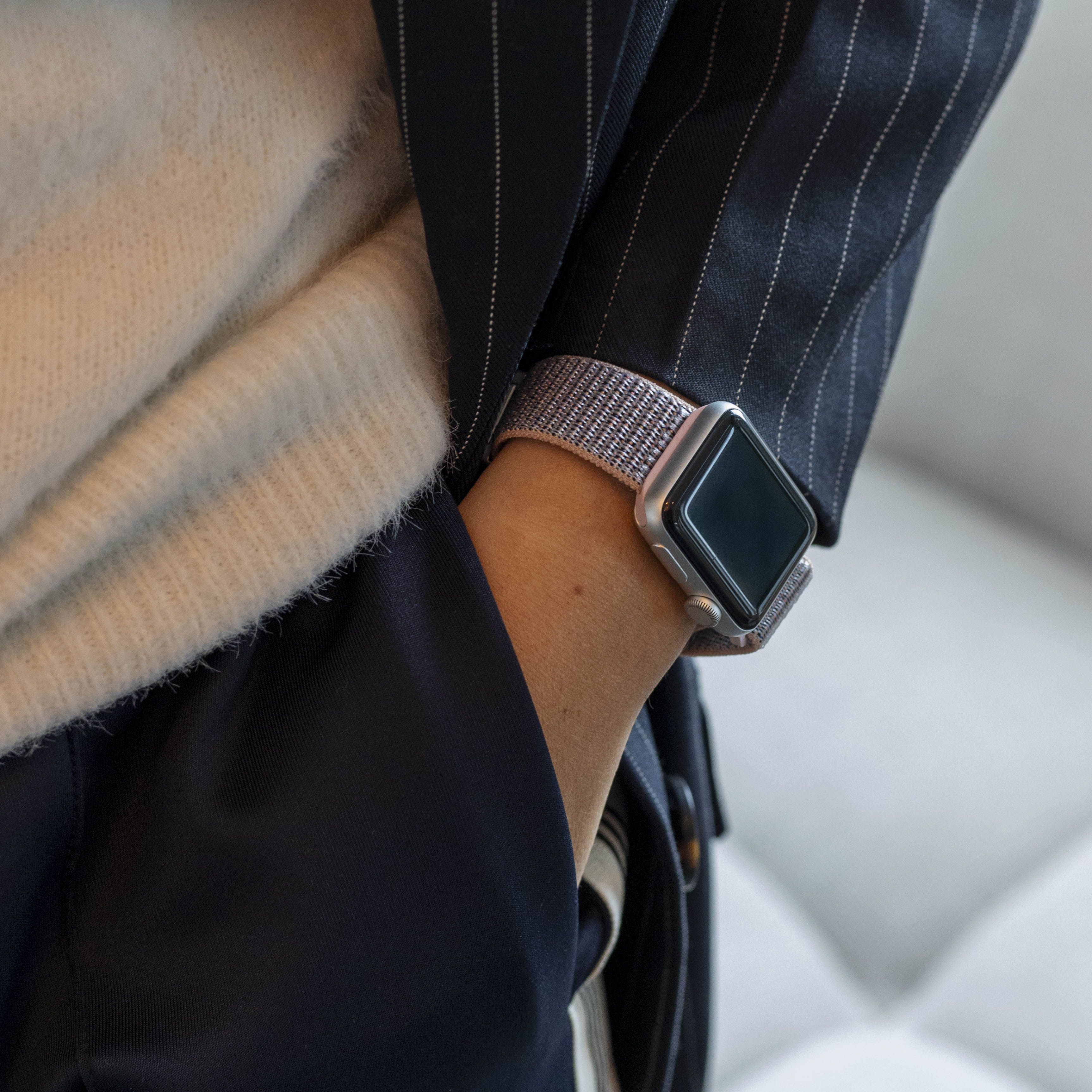 Bandz Correa nylon 'clásico' con P-buckle Apple Watch (rosa arena)