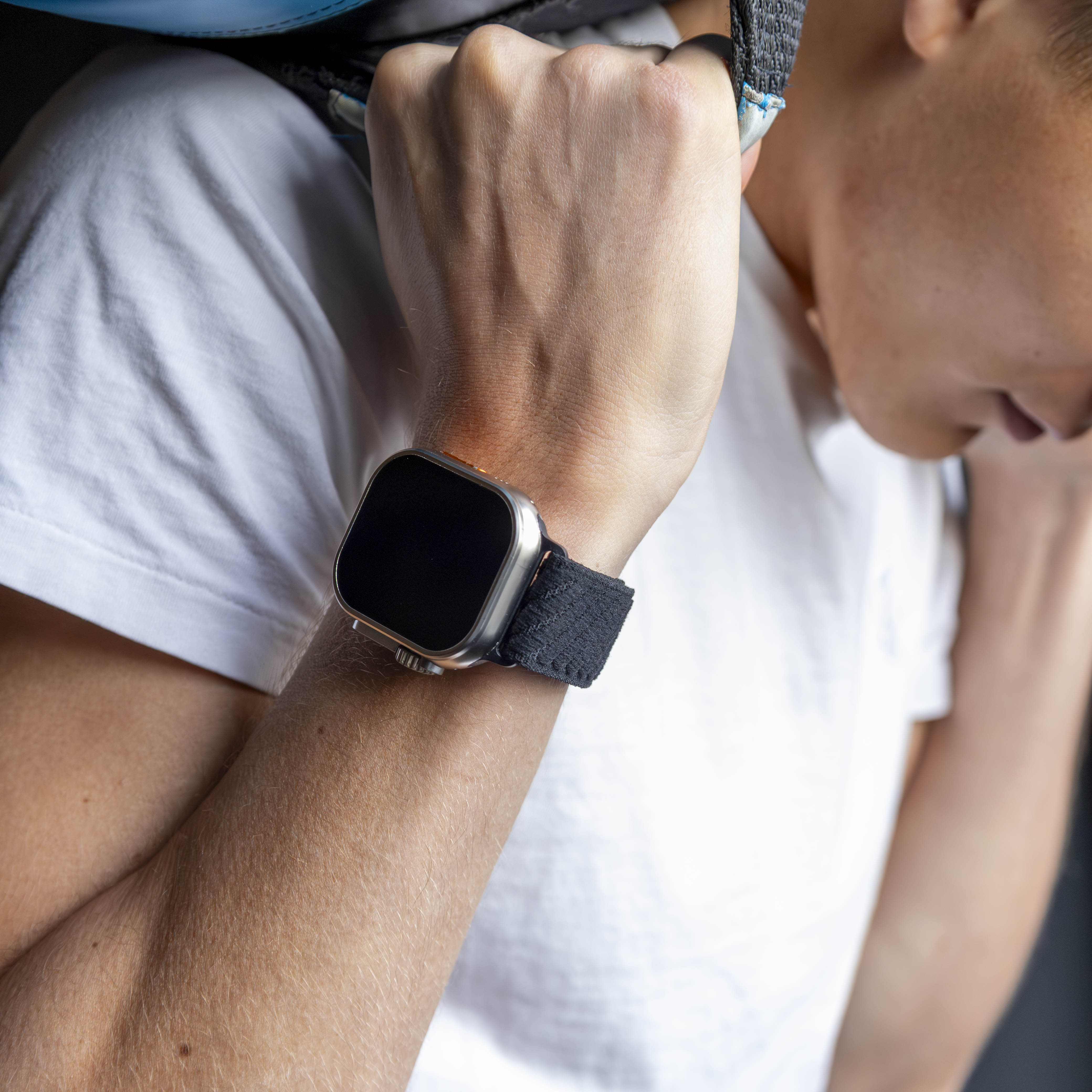 Bandz Correa nylon 'Wave' con P-buckle Apple Watch (negra)