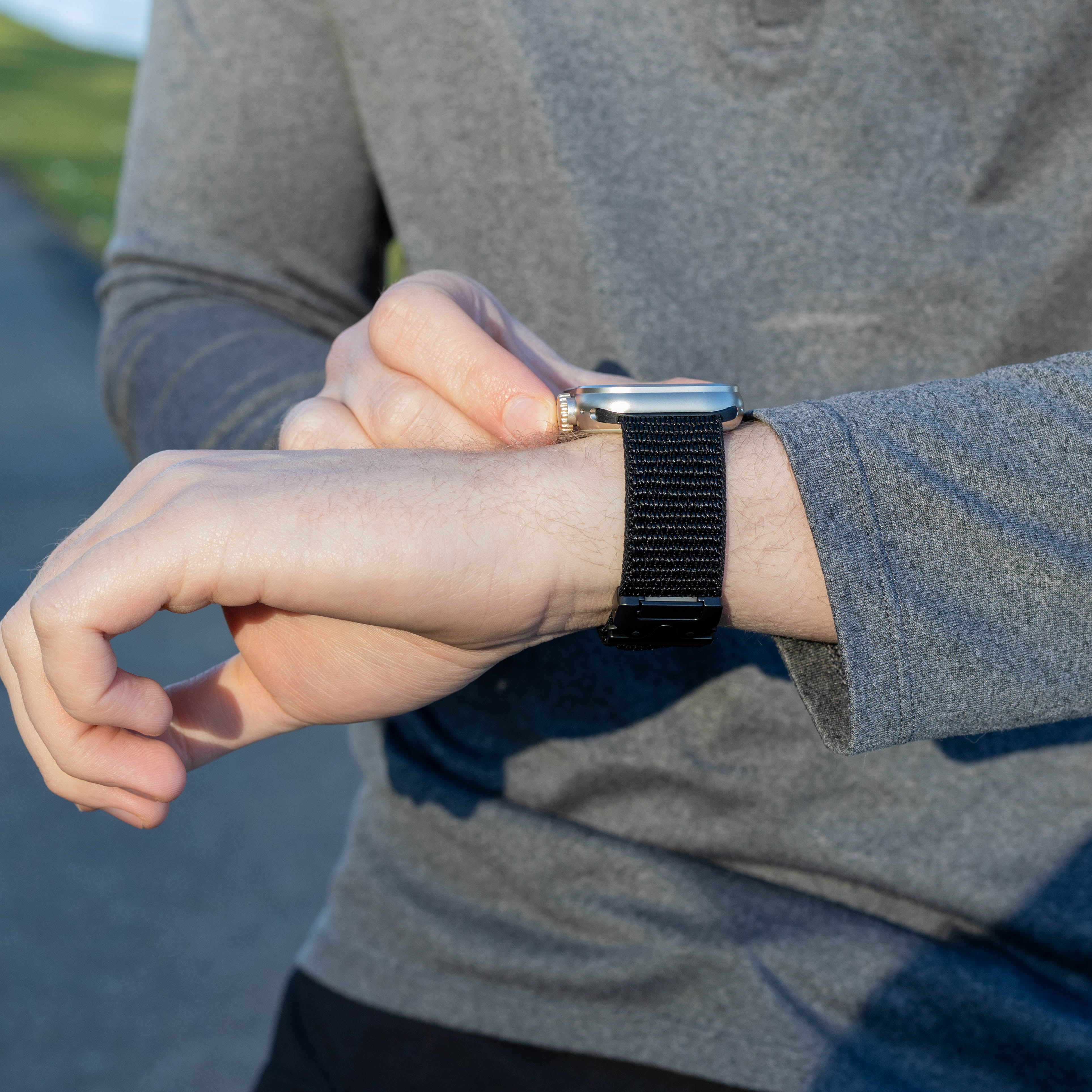 Bandz Correa nylon 'Wave' con P-buckle Apple Watch (negra)