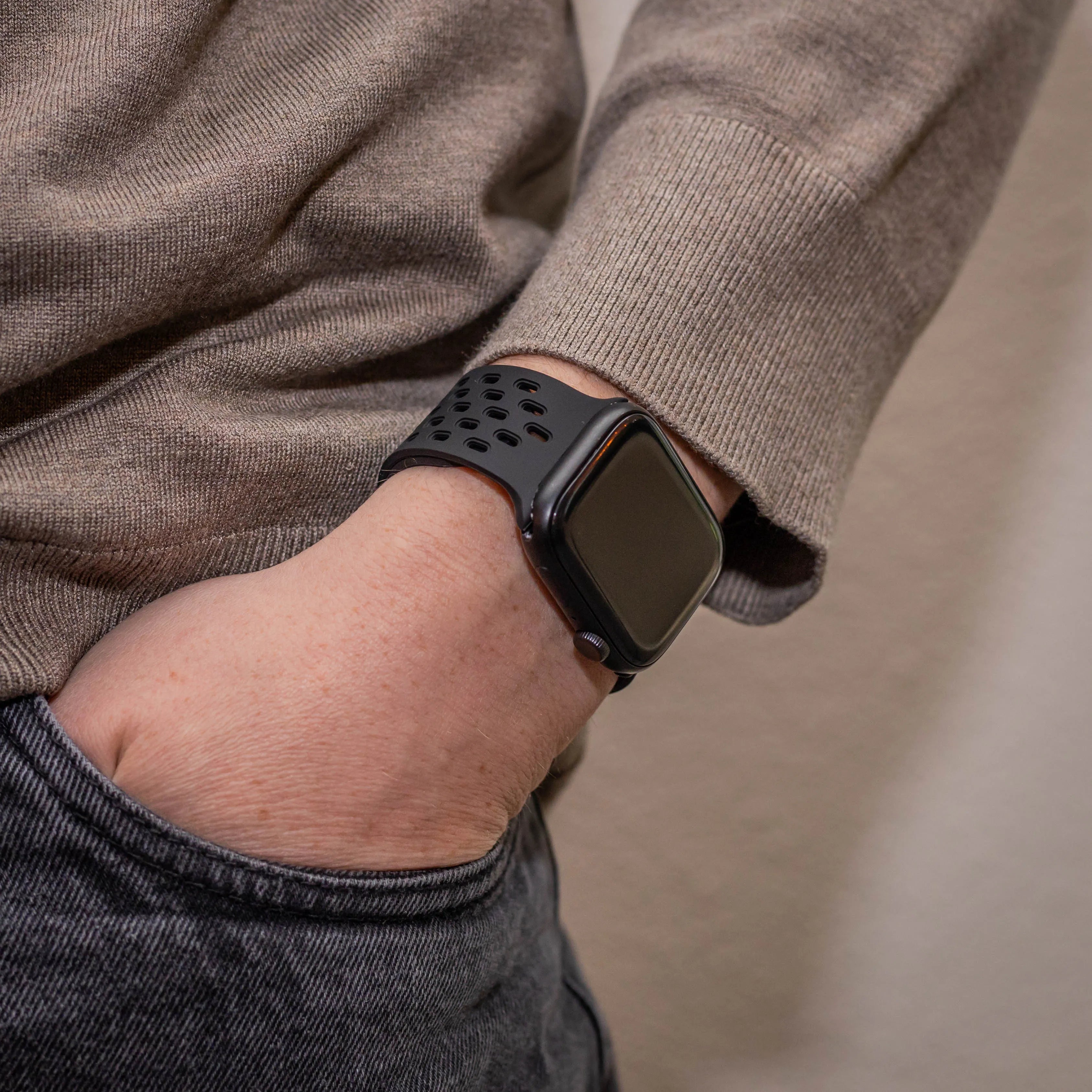 Correa silicona air con P-buckle Apple Watch (negra)