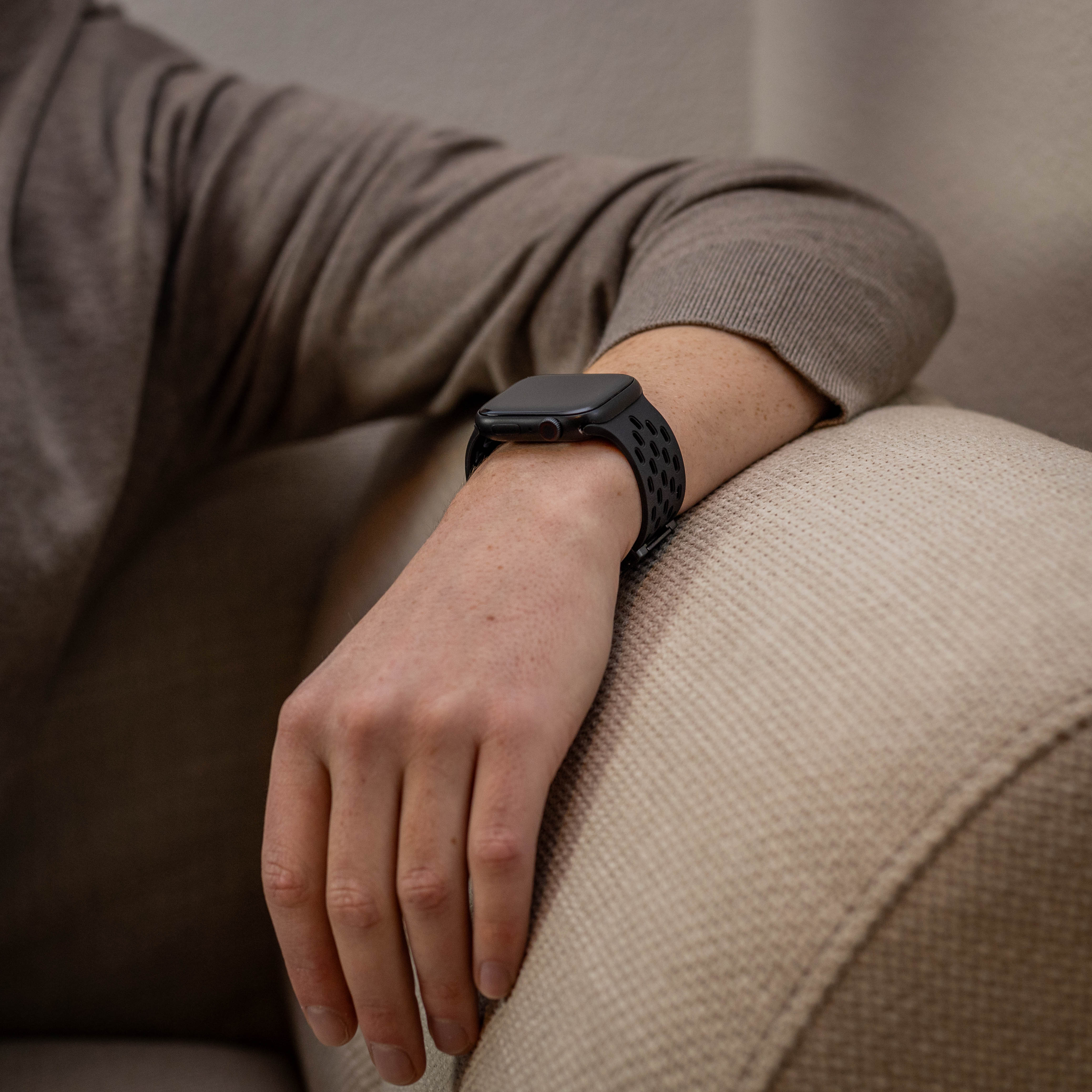 Correa silicona air con P-buckle Apple Watch (negra)