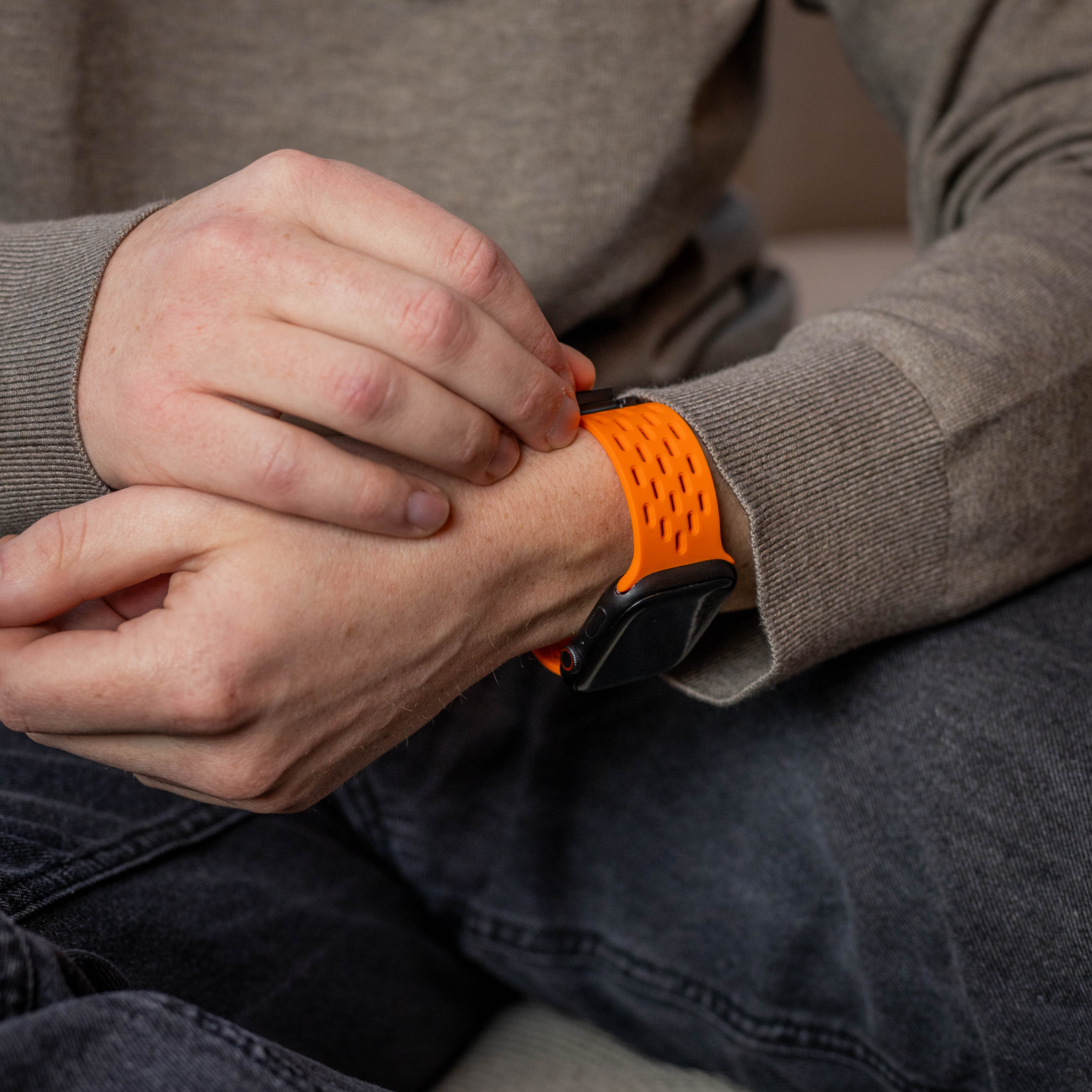 Correa silicona air con P-buckle Apple Watch (naranja)