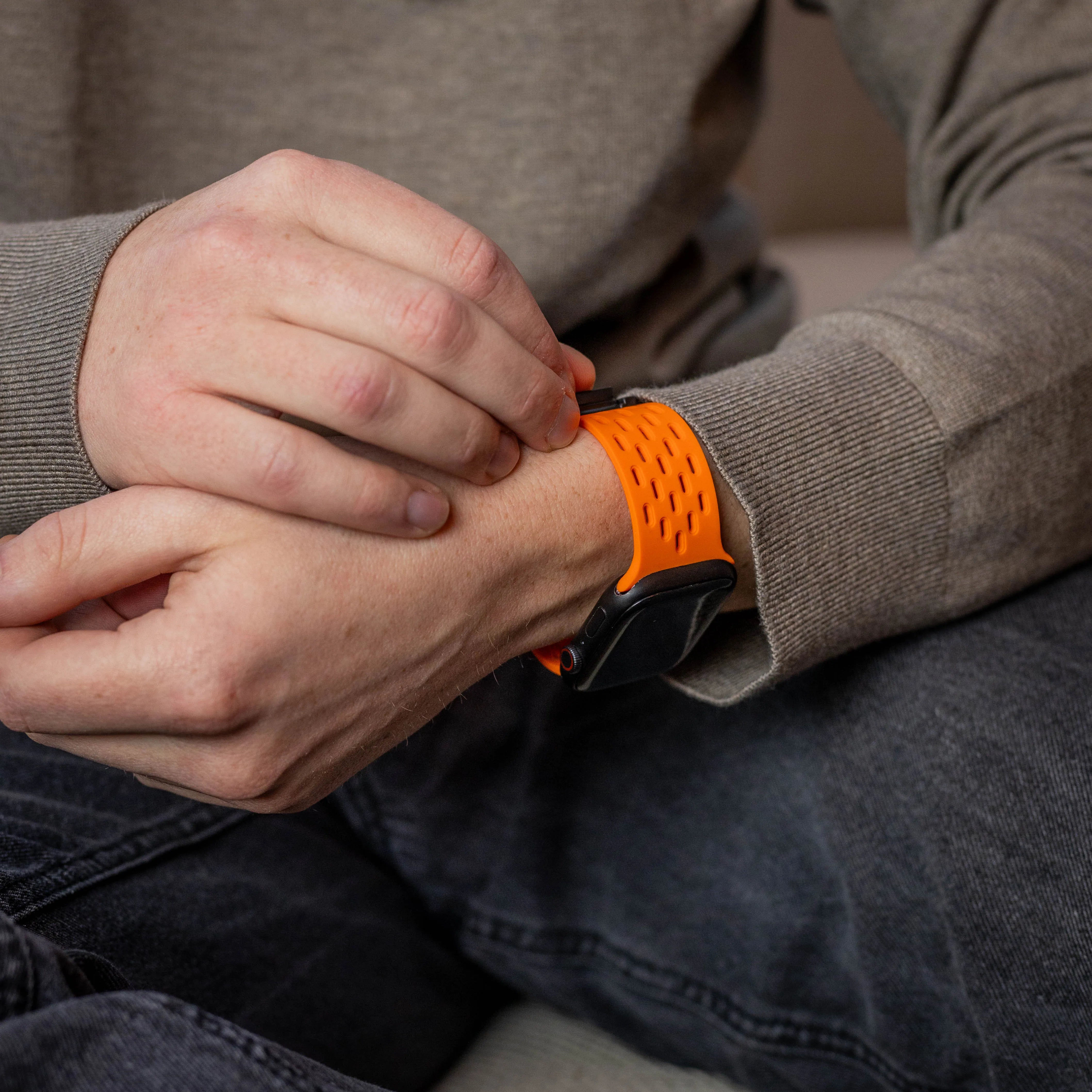 Correa silicona air con P-buckle Apple Watch (naranja)