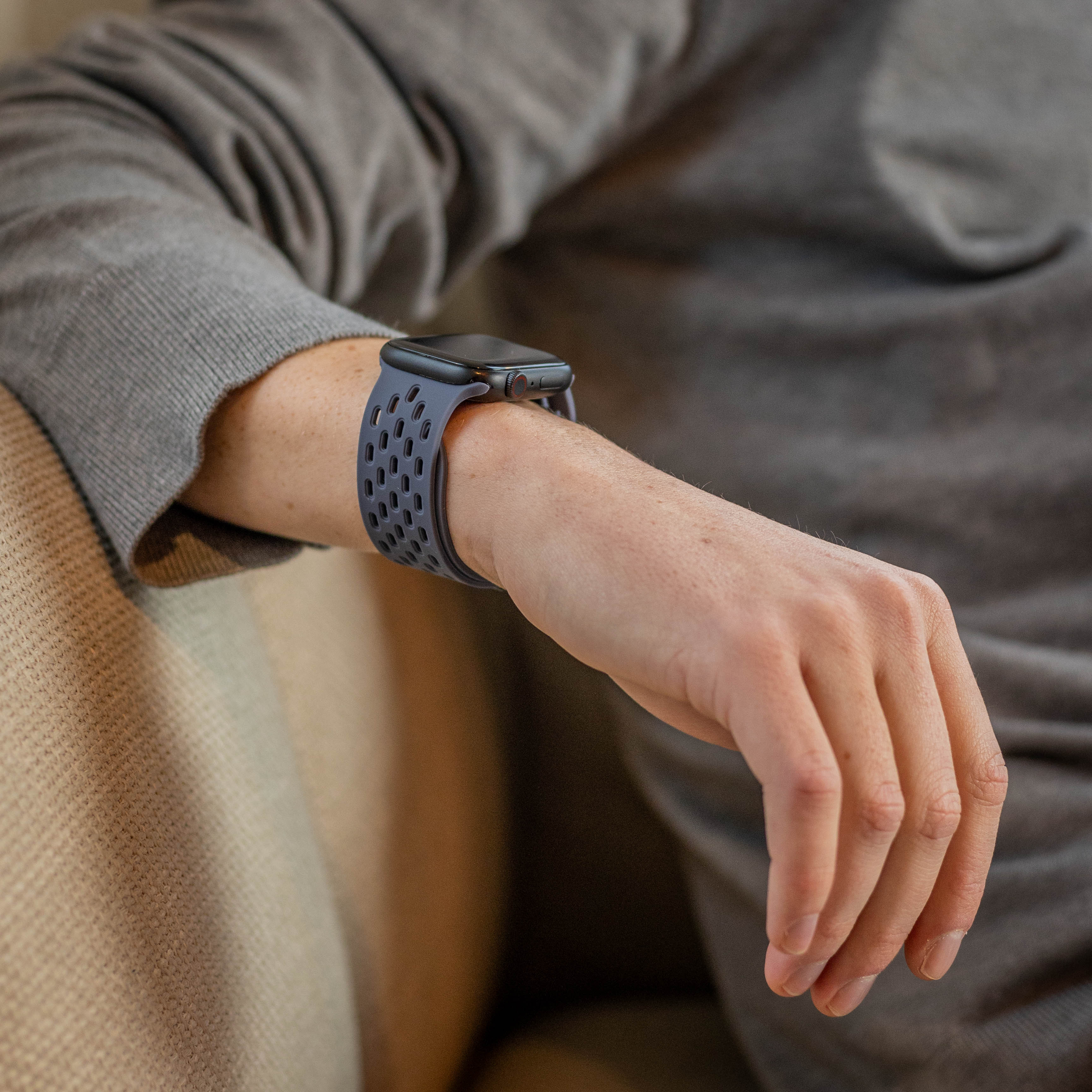 Apple Watch Silicone Air Strap with P-Buckle (Grayblue)