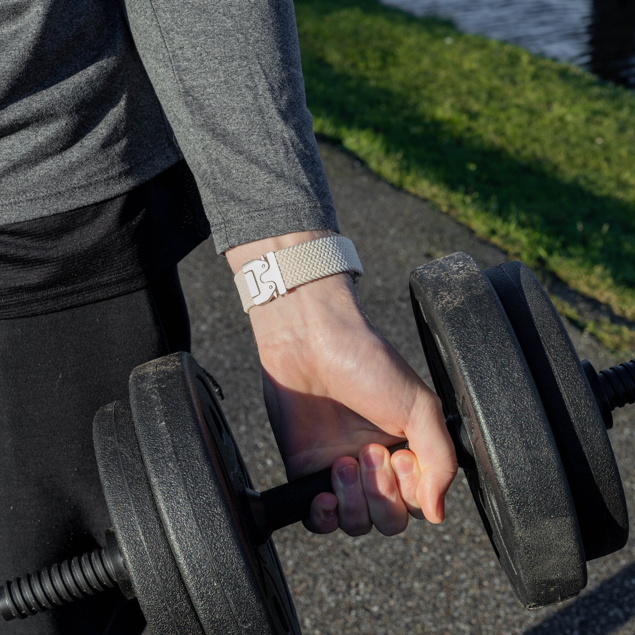 Correa trenzada con hebilla Garmin Approach S40 (blanco estrella)