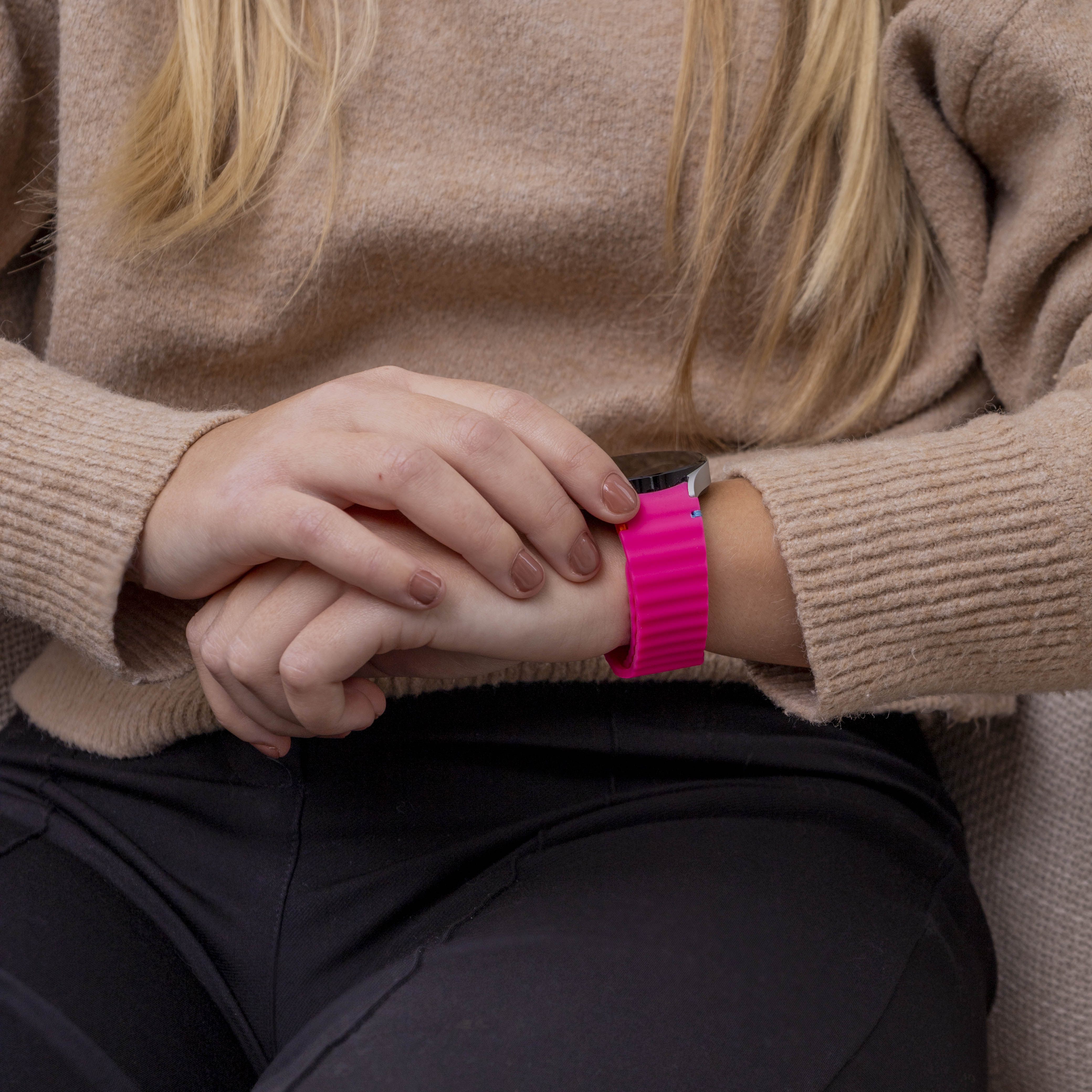 Samsung Galaxy Watch 7 - 44mm Wave Strap (Bright Pink)