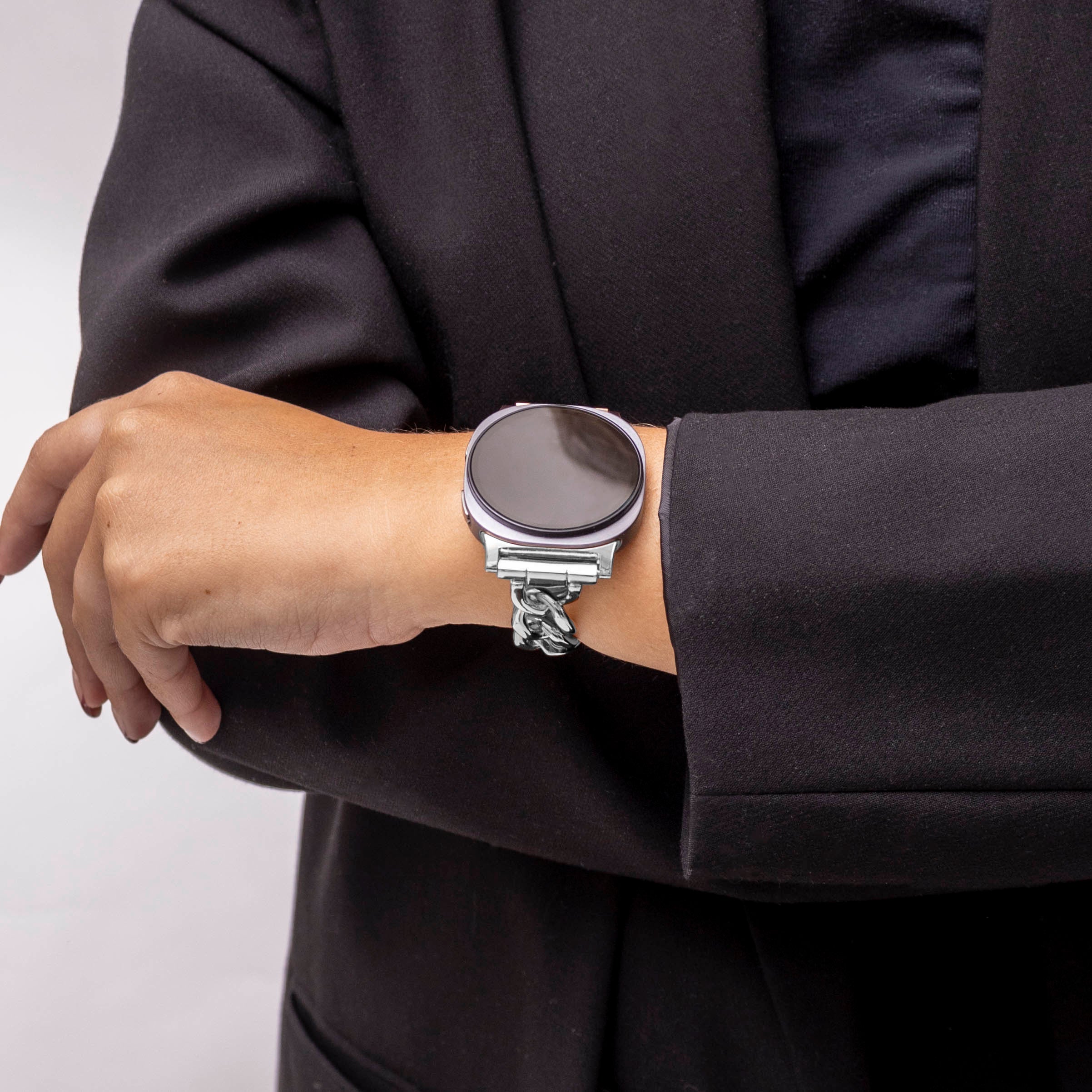 Samsung Galaxy Watch 8 - 44mm Steel Chain Strap (Silver)