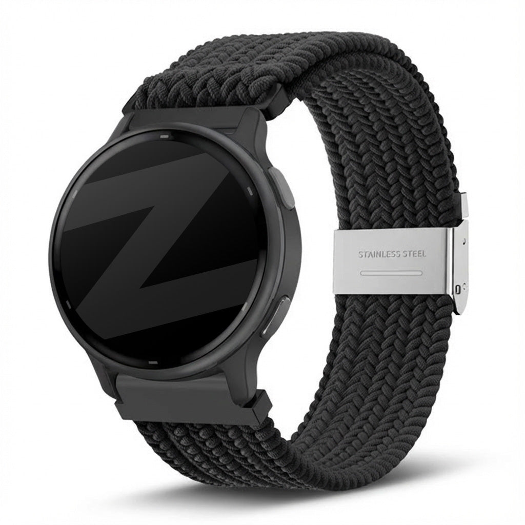 Bandz Correa nylon trenzada Garmin Vivoactive 5 (negro)