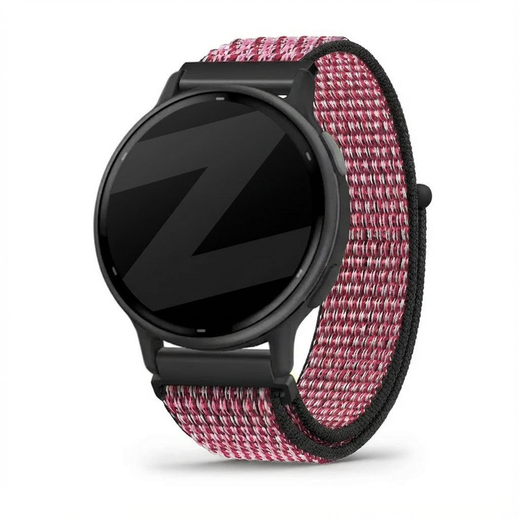Bandz Garmin Vivoactive 5 Nylon Loop Strap (Crimson Berry)