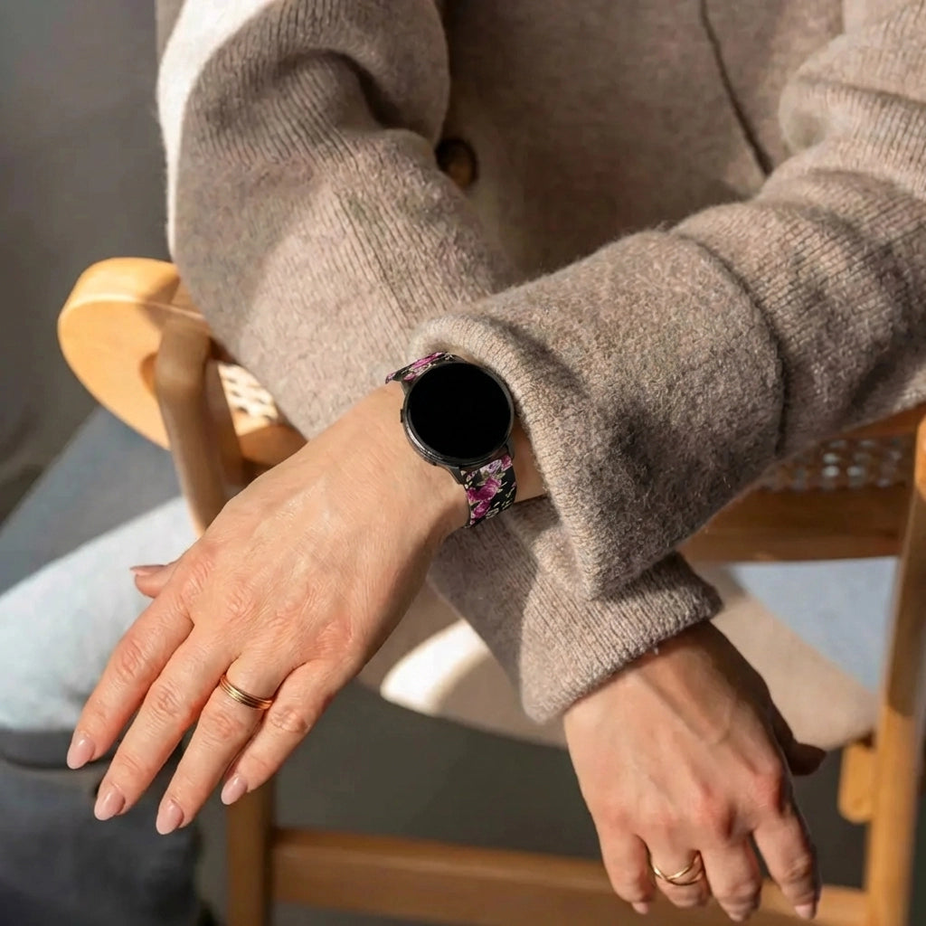 Bandz Correa silicona 'Pink Flower' Garmin Vivoactive 6