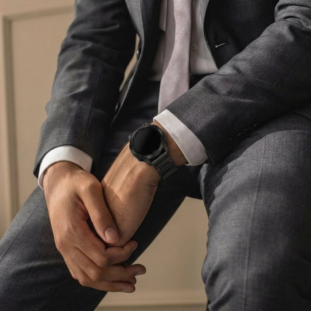 Correa titanio híbrida Garmin Forerunner 745 (negro)