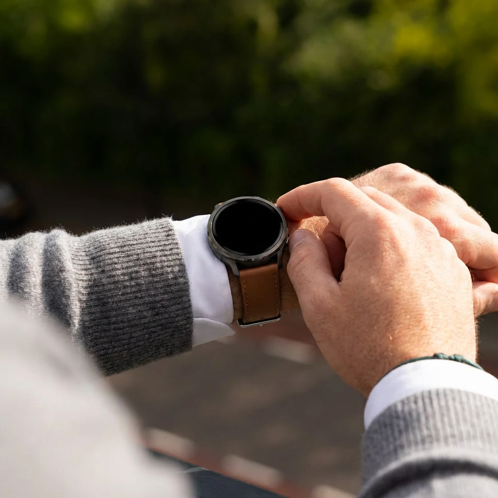 Bandz Correa cuero 'Deluxe' Garmin Vivoactive 3 (marrón)