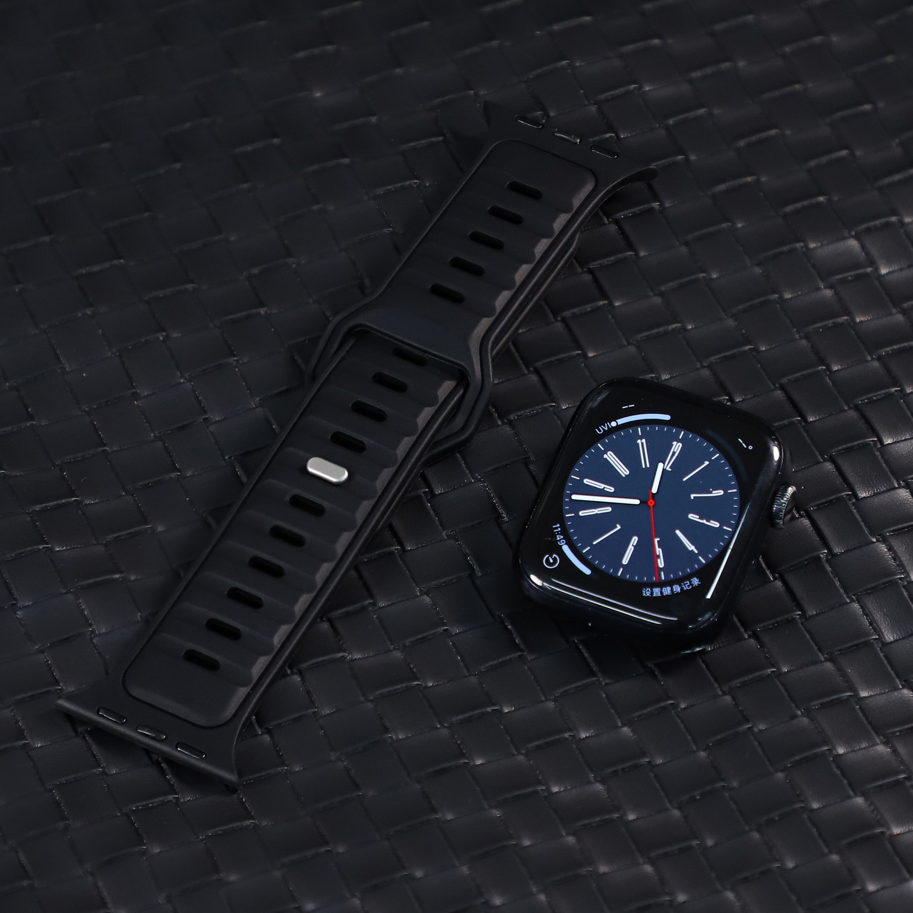 Correa de silicona premium outdoor Apple Watch (negra/negra)