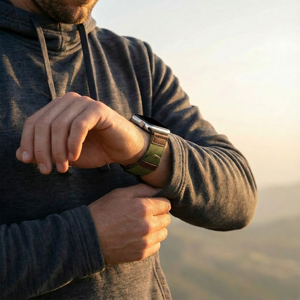 Correa lona Apple Watch (verde militar)