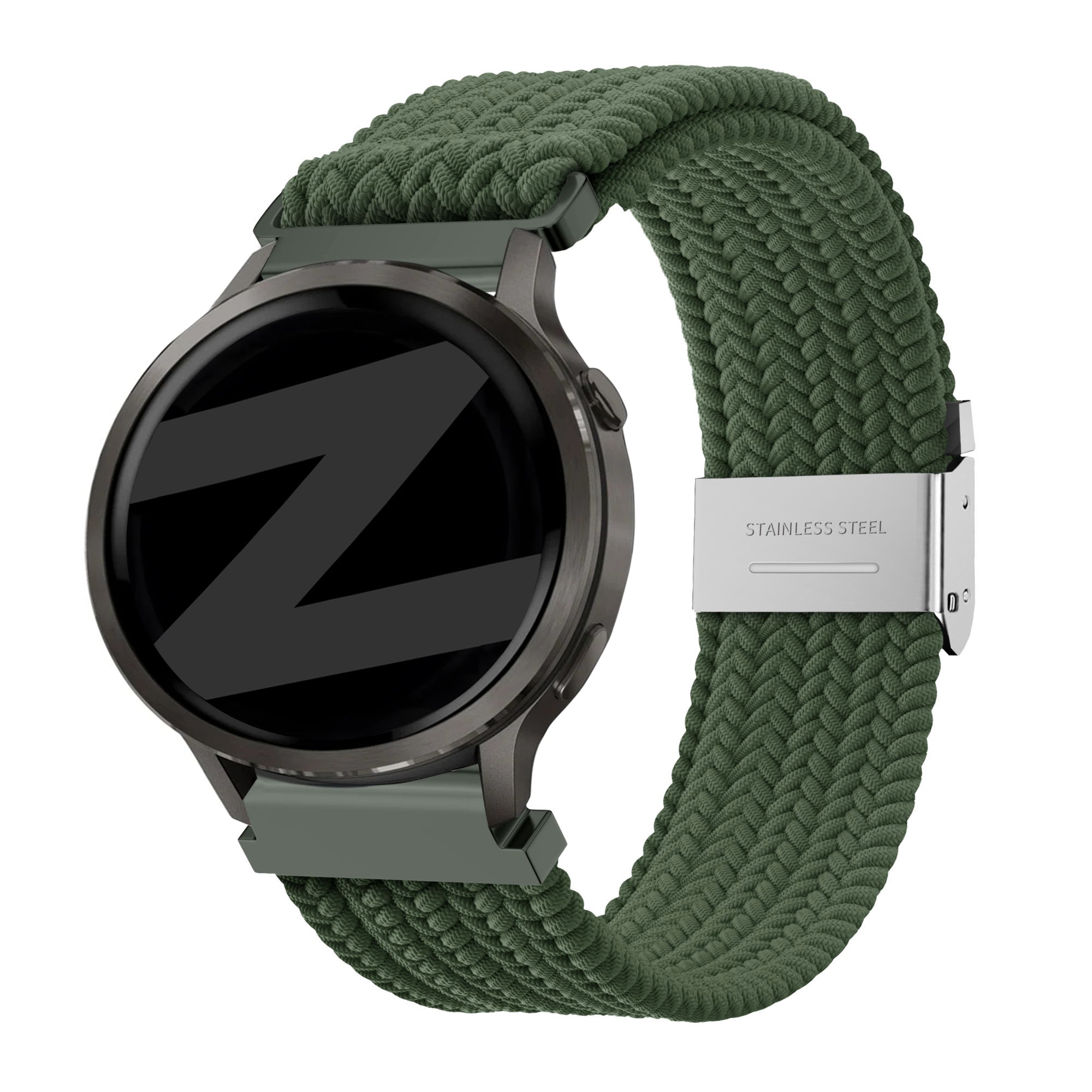 Bandz Garmin Forerunner 70 Woven Nylon Strap (Olive Green)