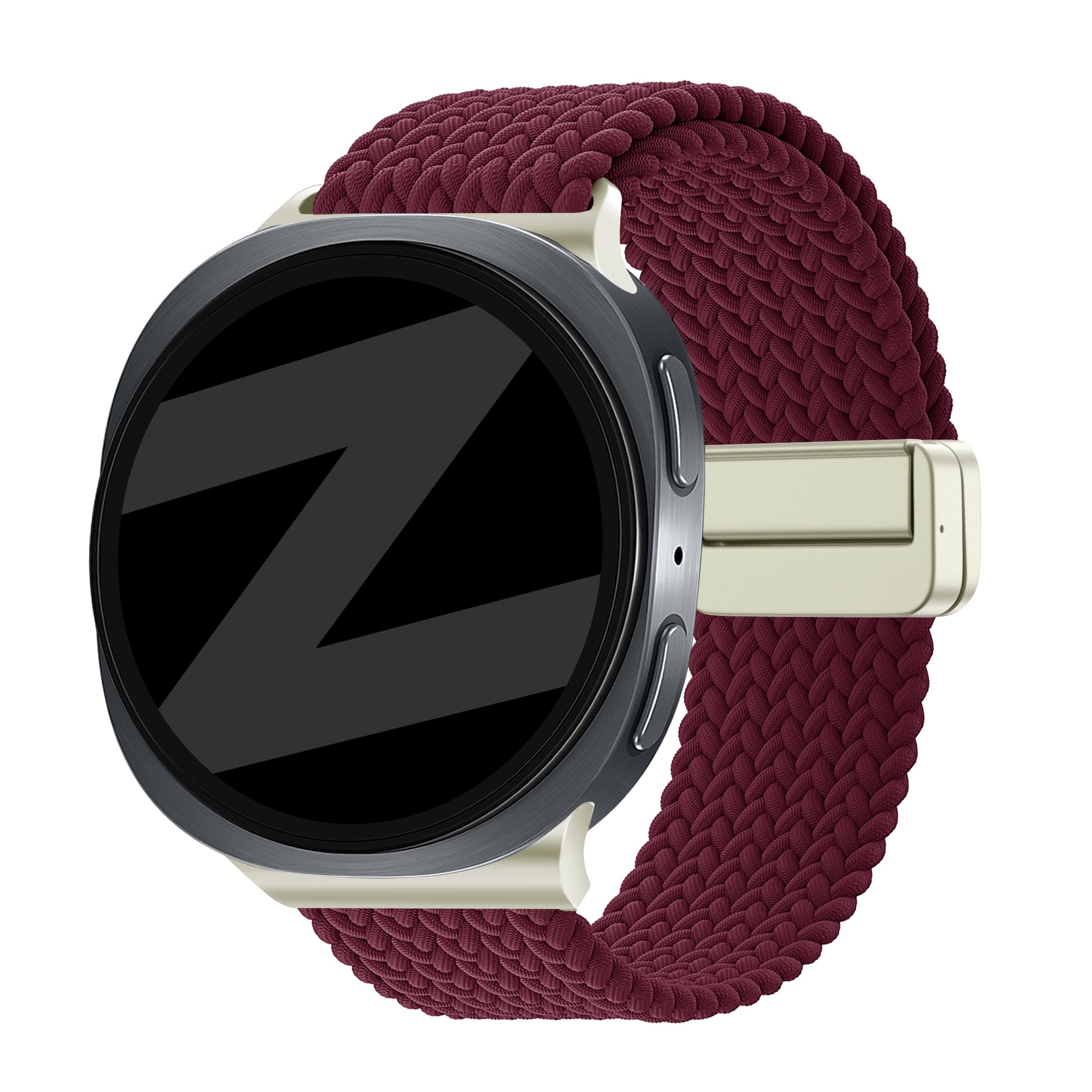Bandz Samsung Galaxy Watch 9 - 40mm Magnetic Braided Strap (Wine Red)