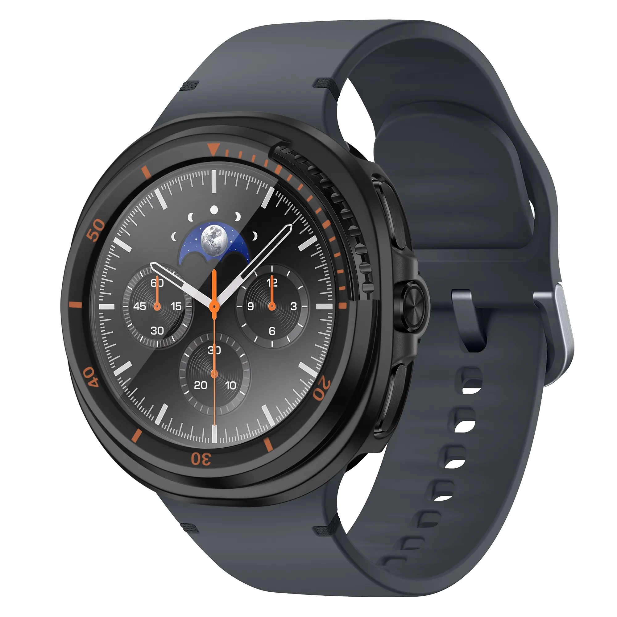 Bandz Funda Bezel con vidrio Samsung Galaxy Watch 8 Classic (negro/naranja)
