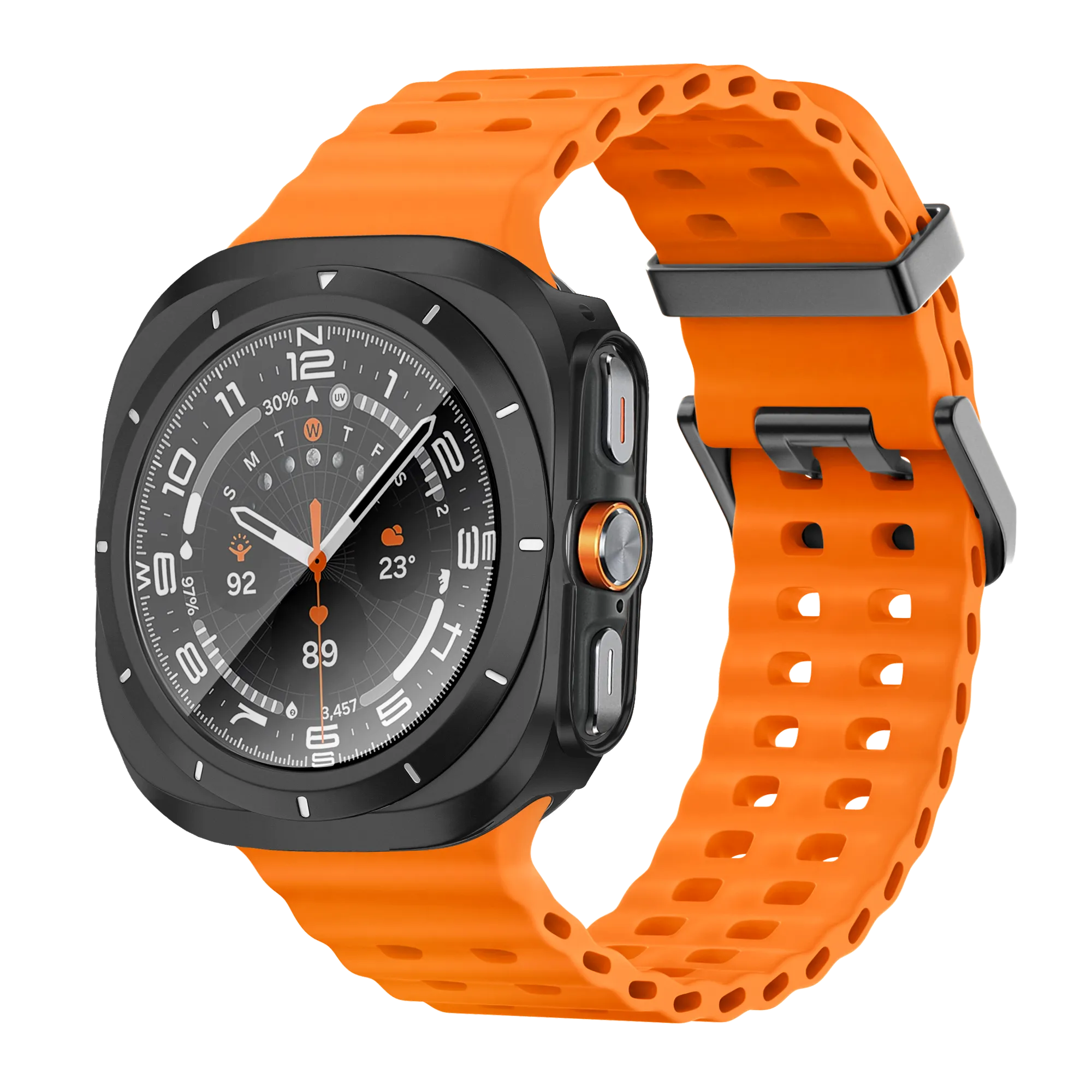 Bandz Funda PC bisel Samsung Galaxy Watch Ultra (negro /blanco)