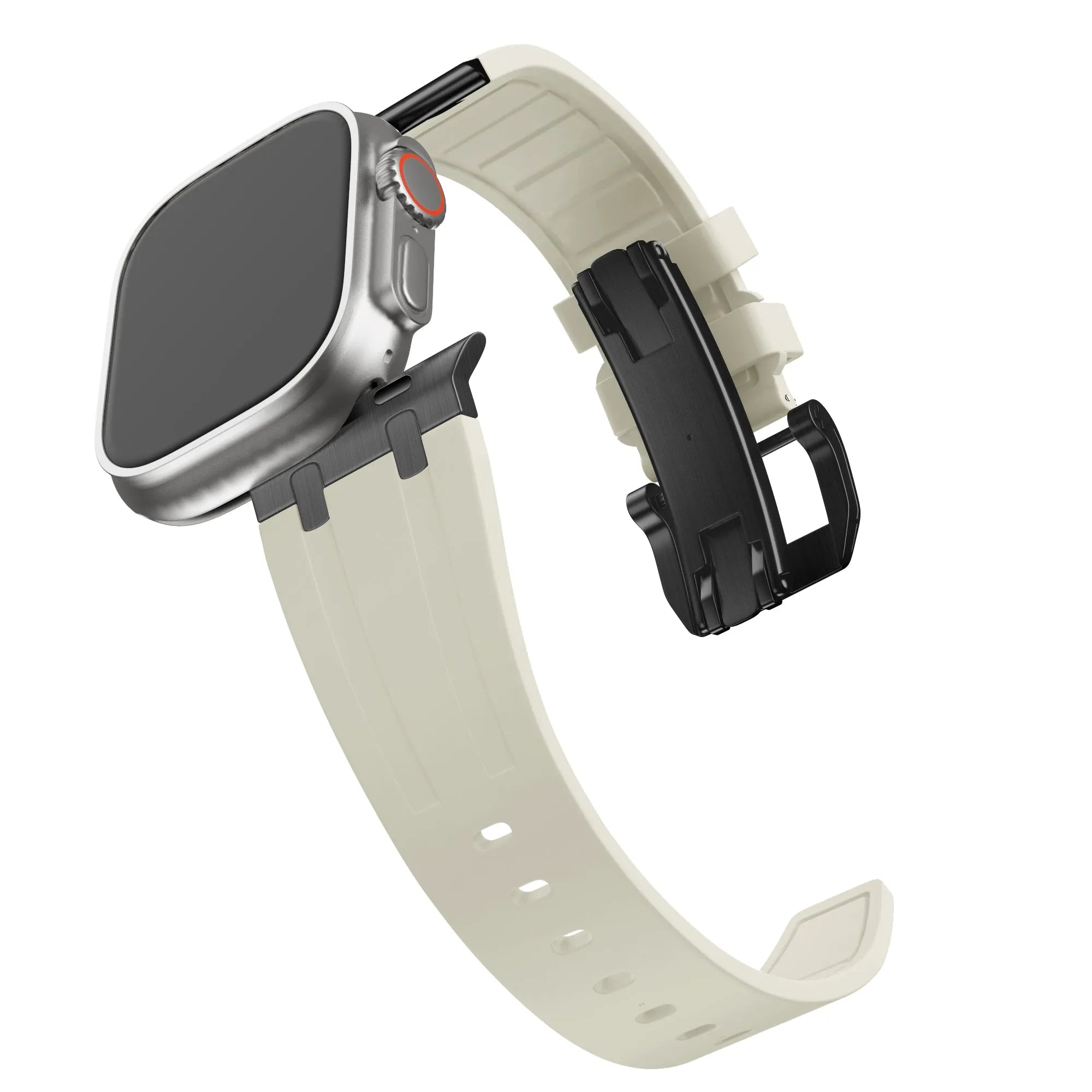 Bandz Correa silicona 'Luxe Liquid' Apple Watch (beige/negro)