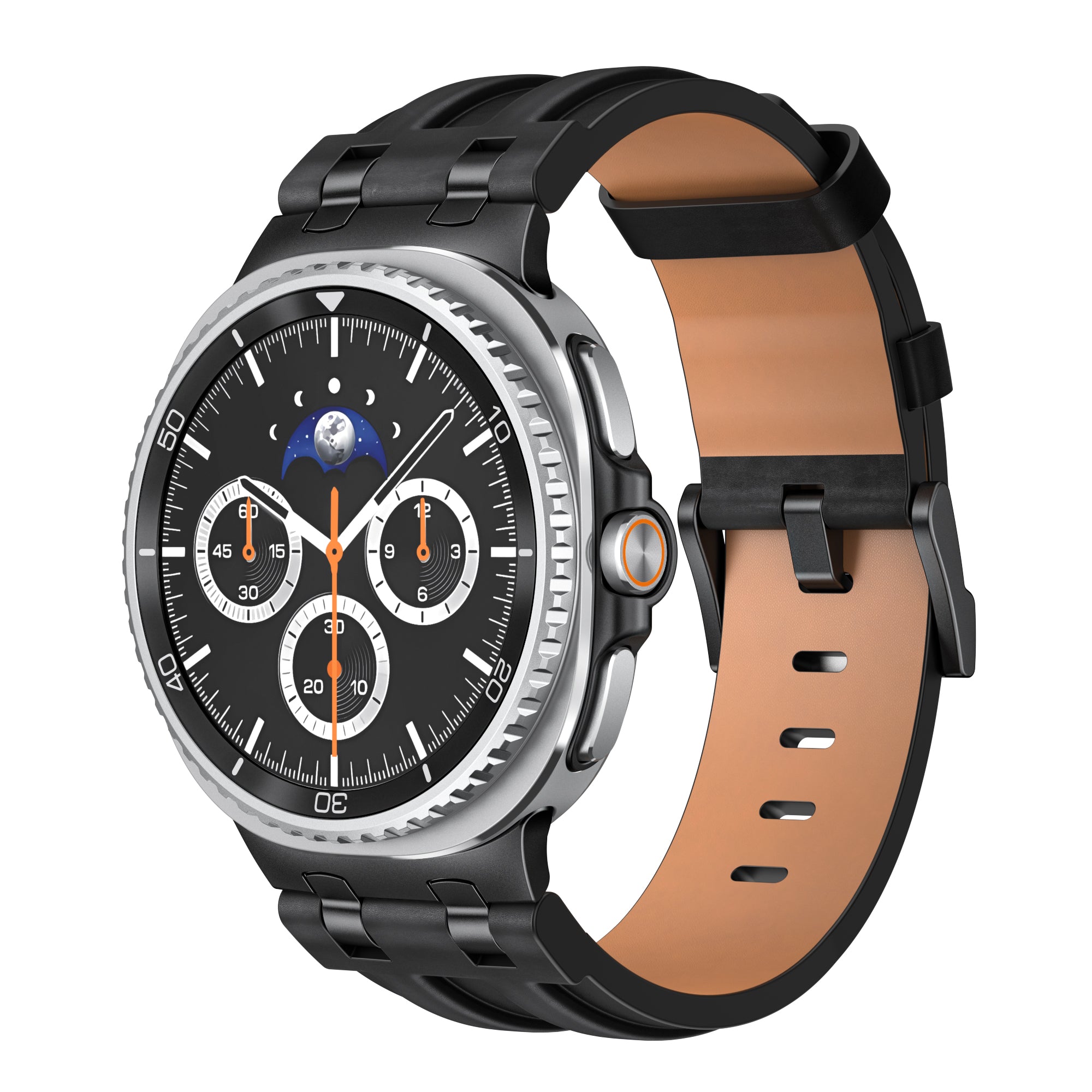 Correa cuero sólida Samsung Galaxy Watch 8 Classic (negro)