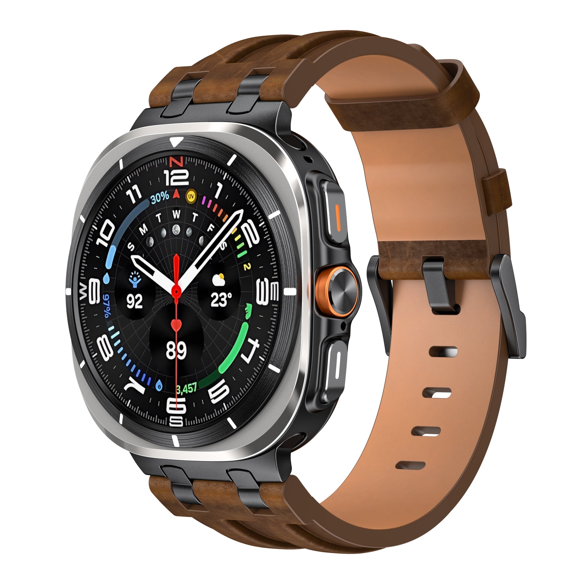 Correa cuero sólida Samsung Galaxy Watch Ultra 2 (marrón oscuro)
