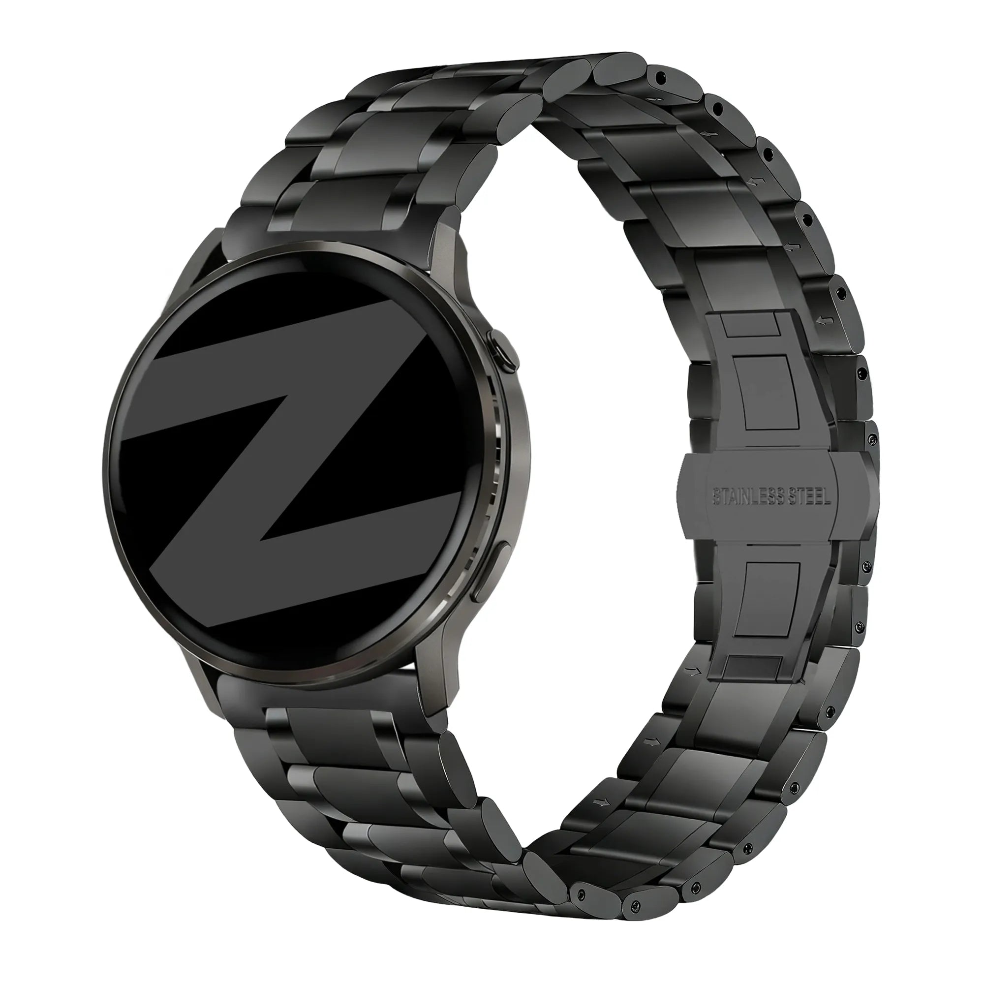 Bandz Garmin Forerunner 265s Steel Link Strap 'Deluxe' (Black)