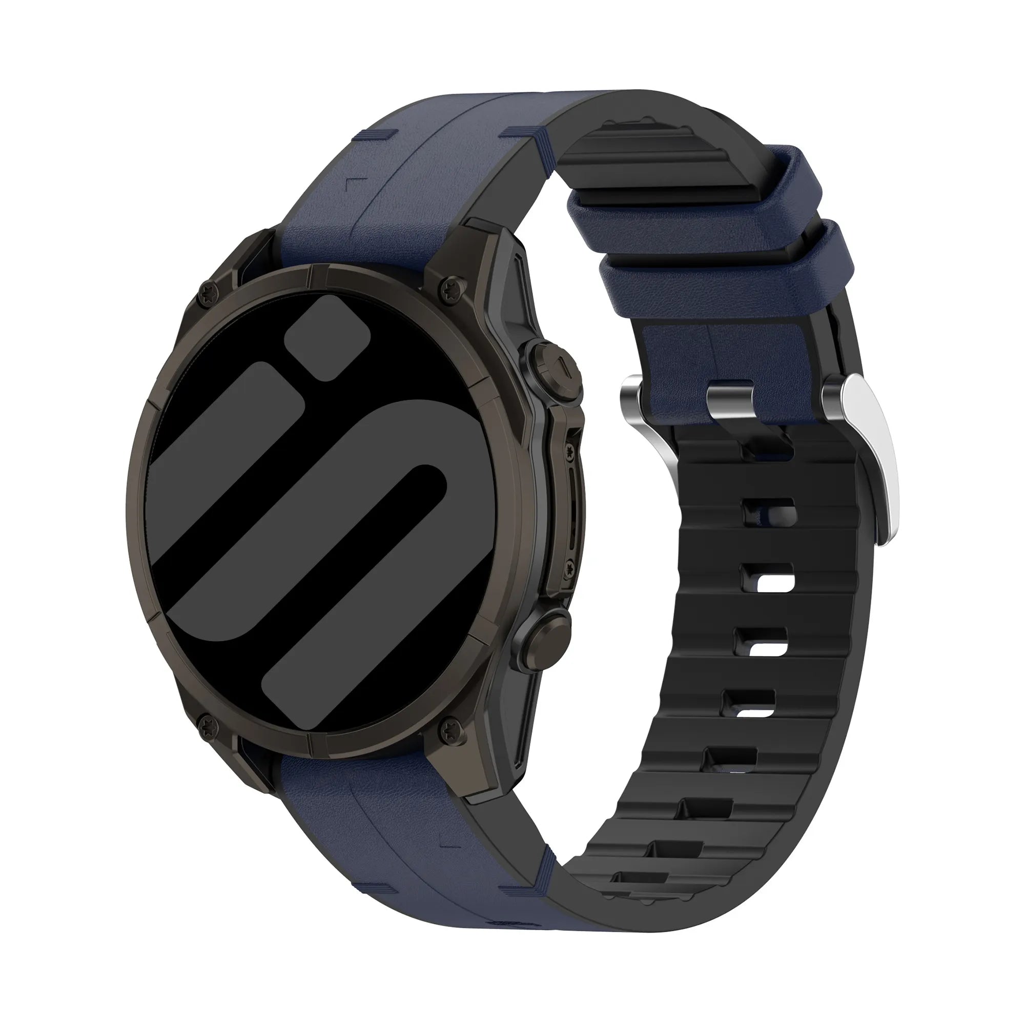 Correa cuero híbrida Garmin Forerunner 965 (azul)