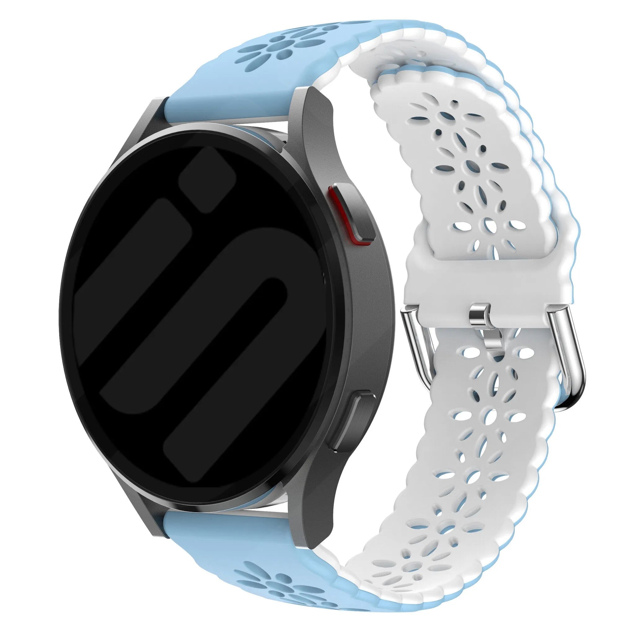 Amazfit GTR Mini Patterned Silicone Strap (Light Blue/White)