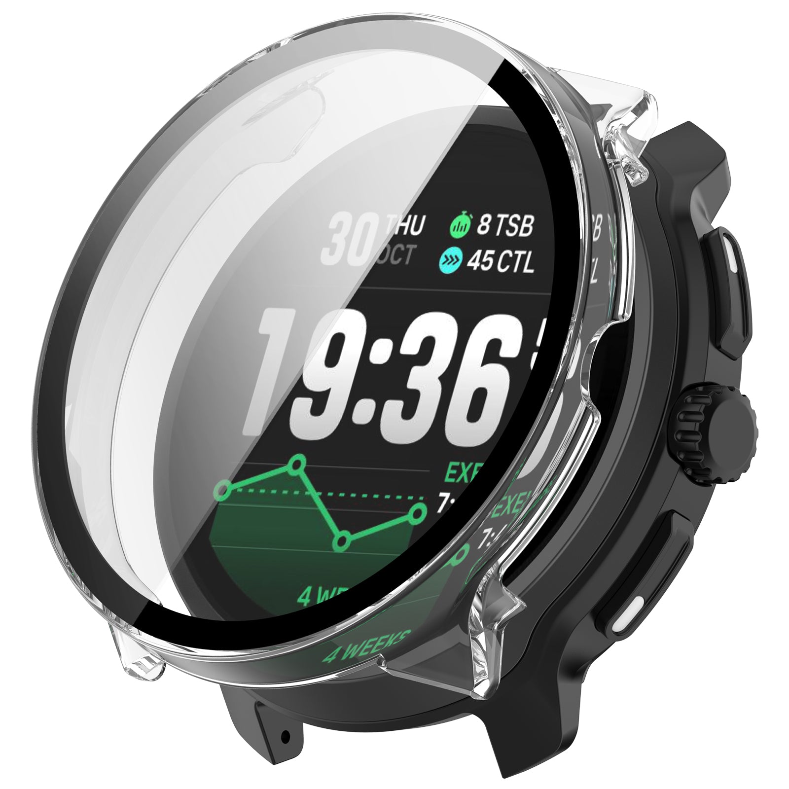 Funda con vidrio PC Suunto Race 2 (negro)