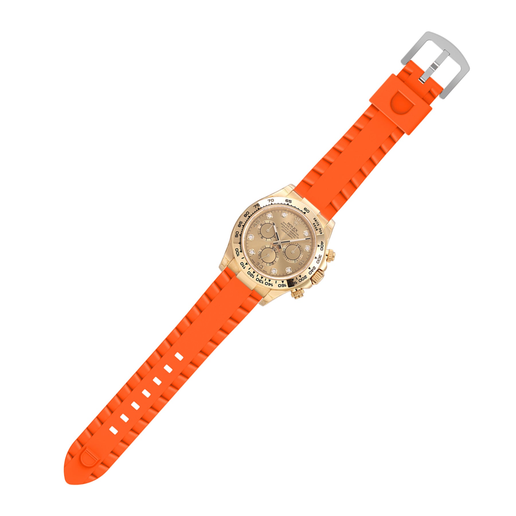 Correa silicona ondulada universal 24mm (naranja)