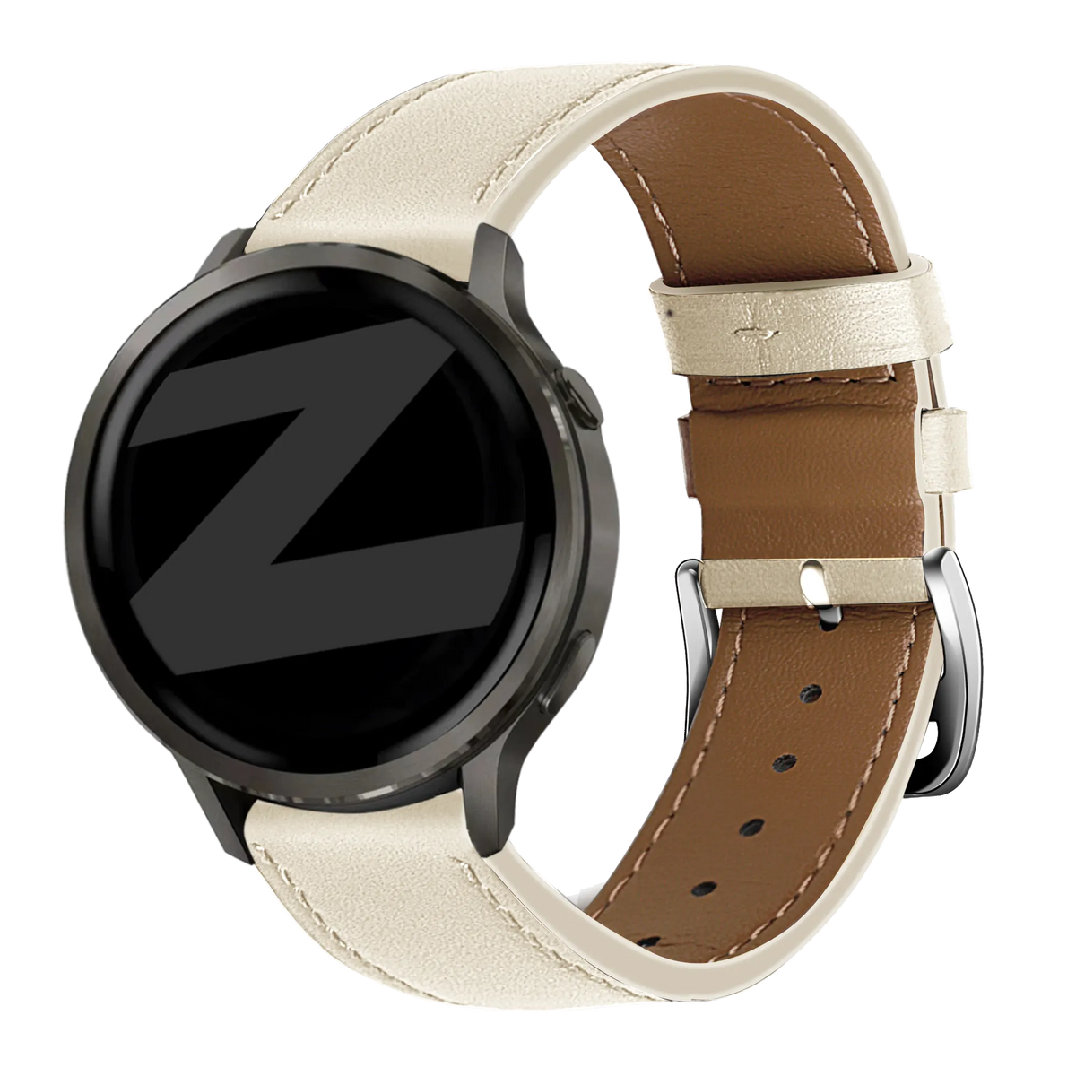 Bandz Correa cuero 'Deluxe' Garmin 18mm (beige)