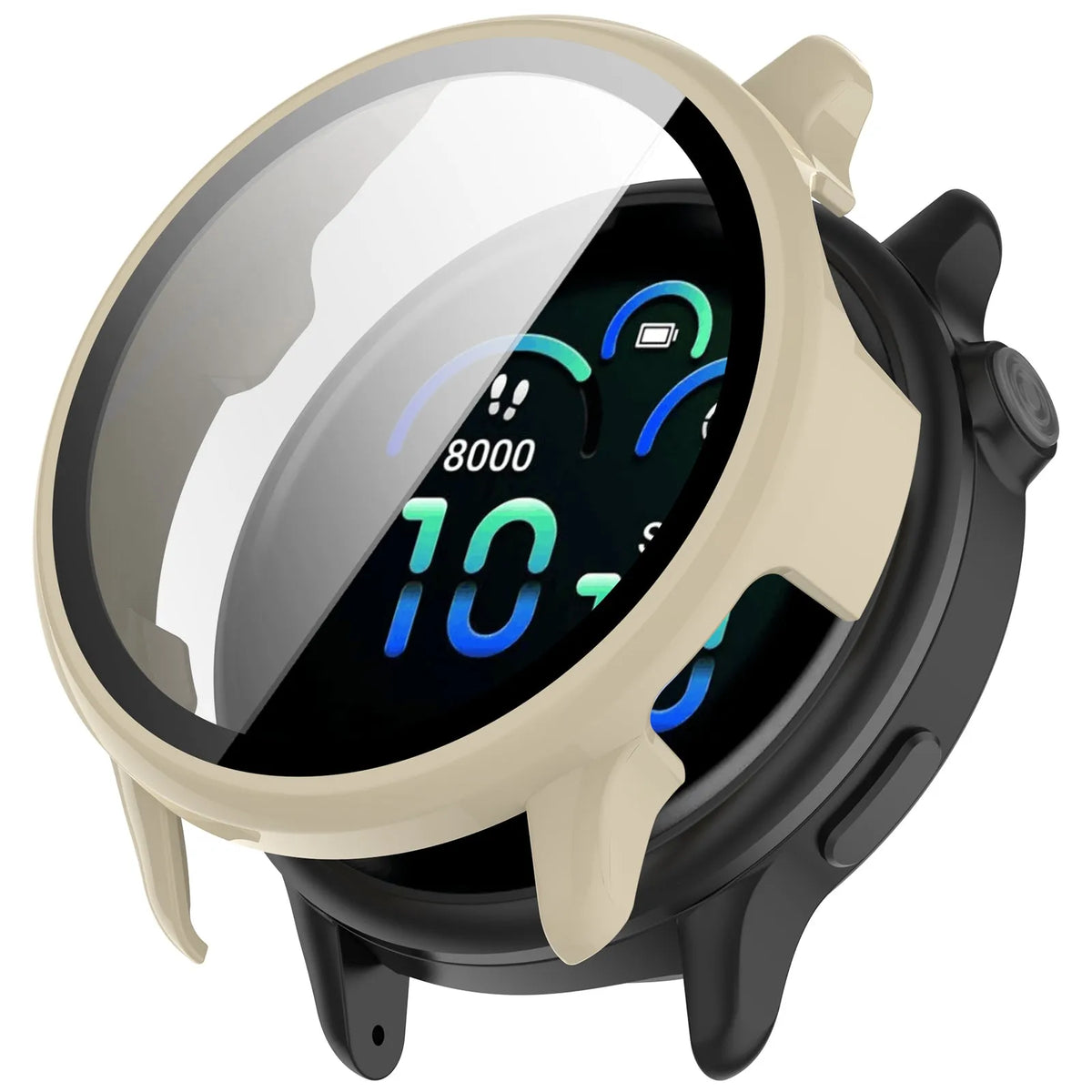 Funda rígida con vidrio Garmin Vivoactive 6 (beige)