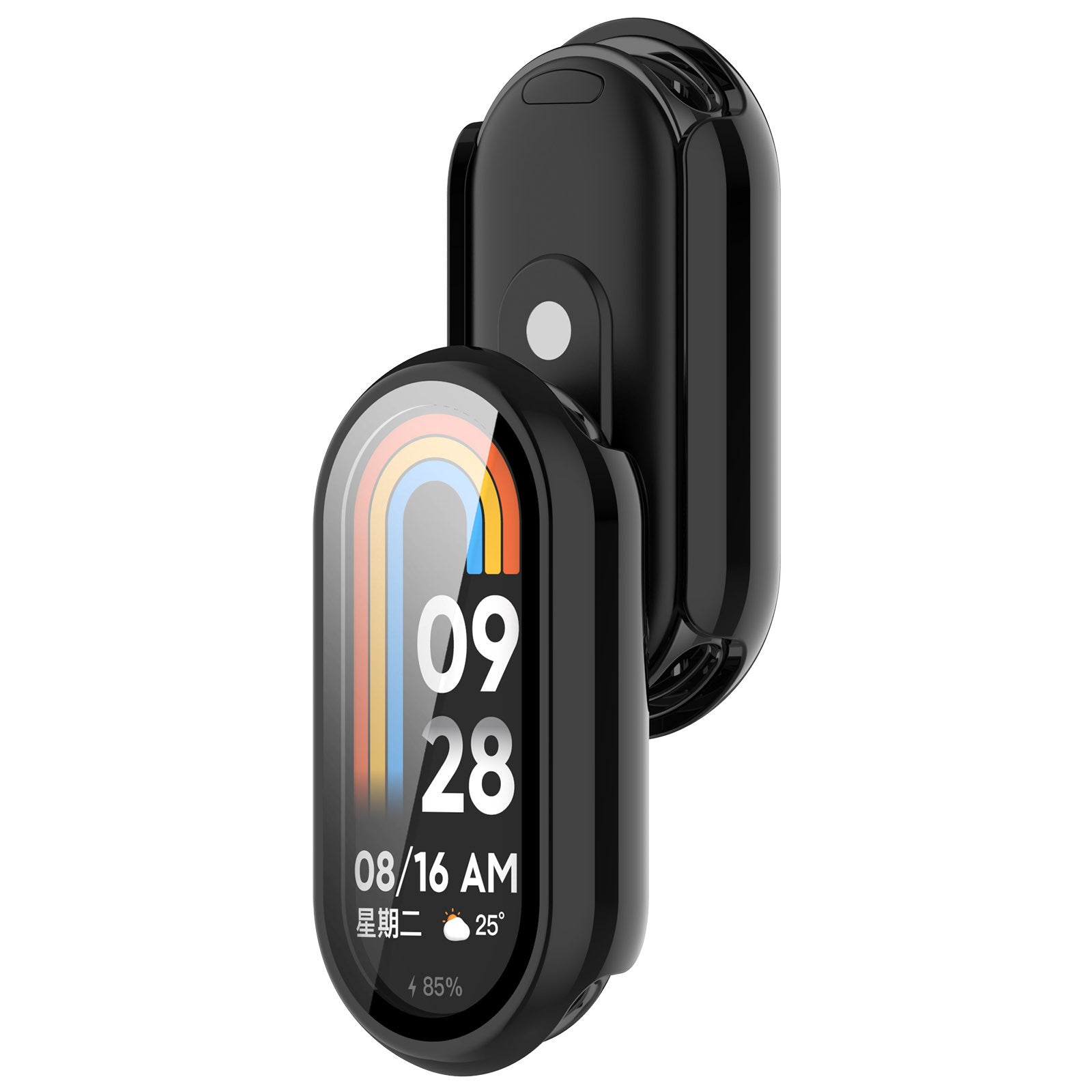 Funda resistente con vidrio Xiaomi Smart Band 10 (negro)