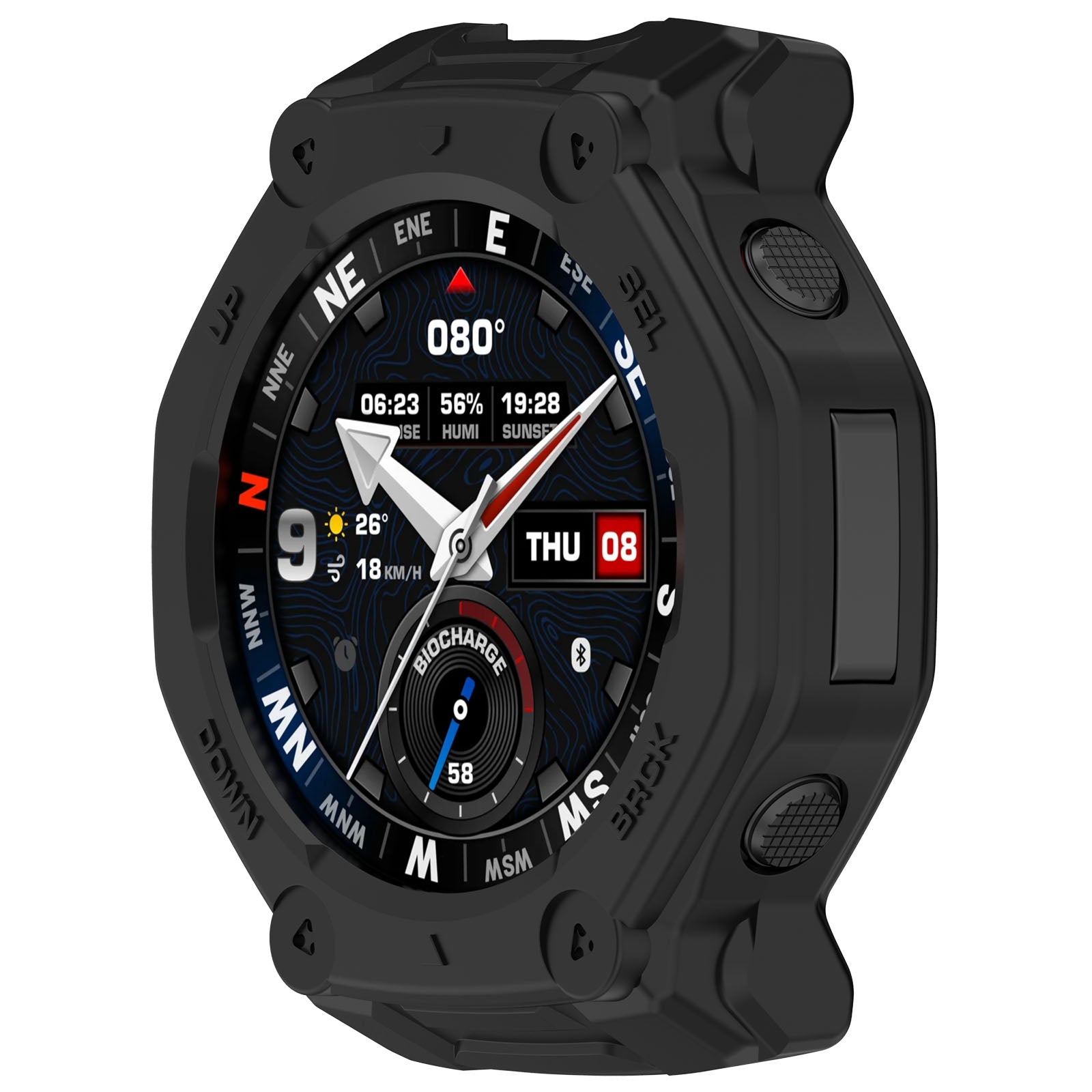 Funda TPU resistente Amazfit T-Rex 3 Pro - 44mm (negro)