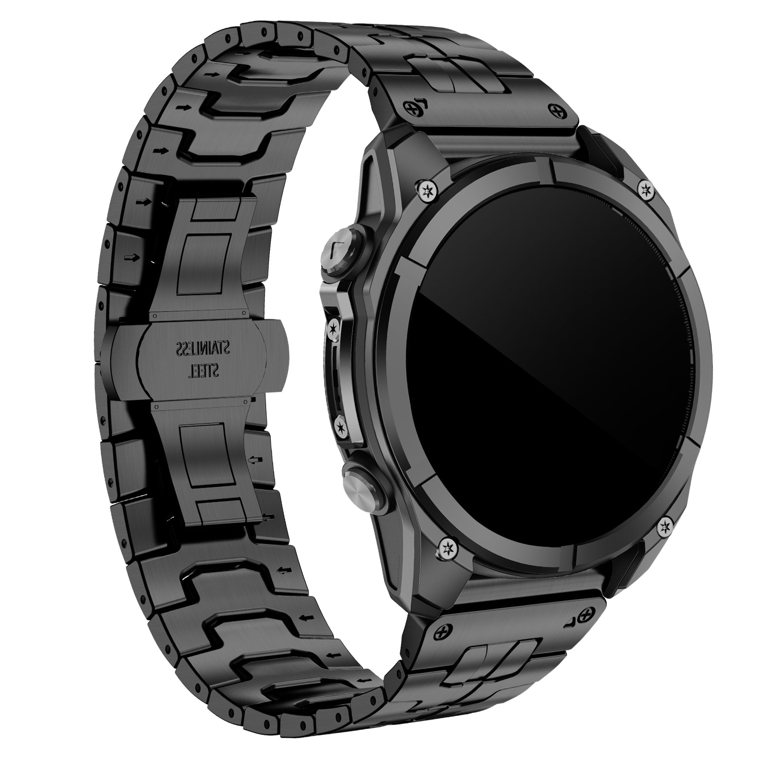 Garmin Instinct 3 - 45mm Steel 'Iron' Strap (Black)