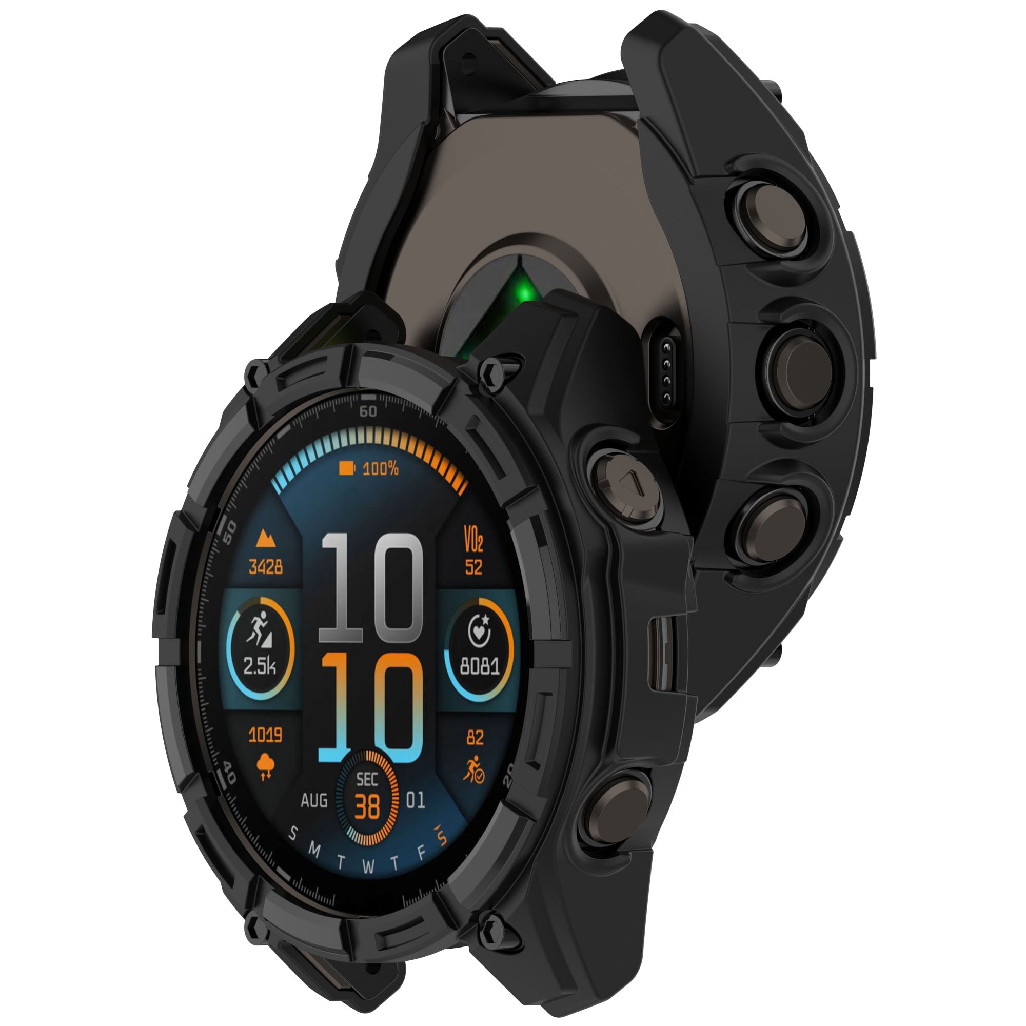 Funda resistente TPU Garmin Quatix 8 - 47mm (negro)