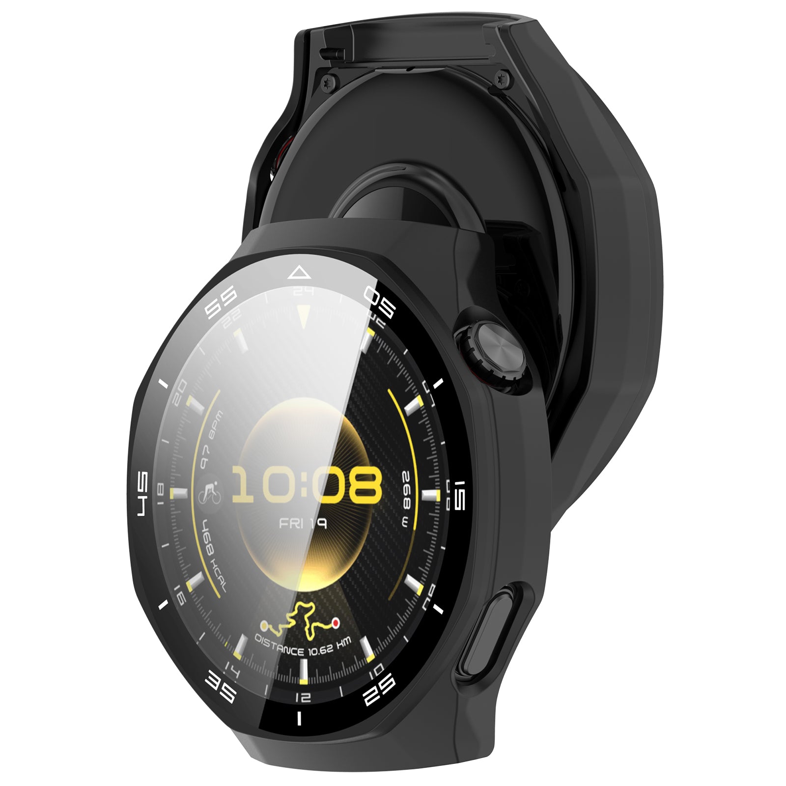 Funda dura con vidrio Huawei Watch GT 6 Pro (negro)