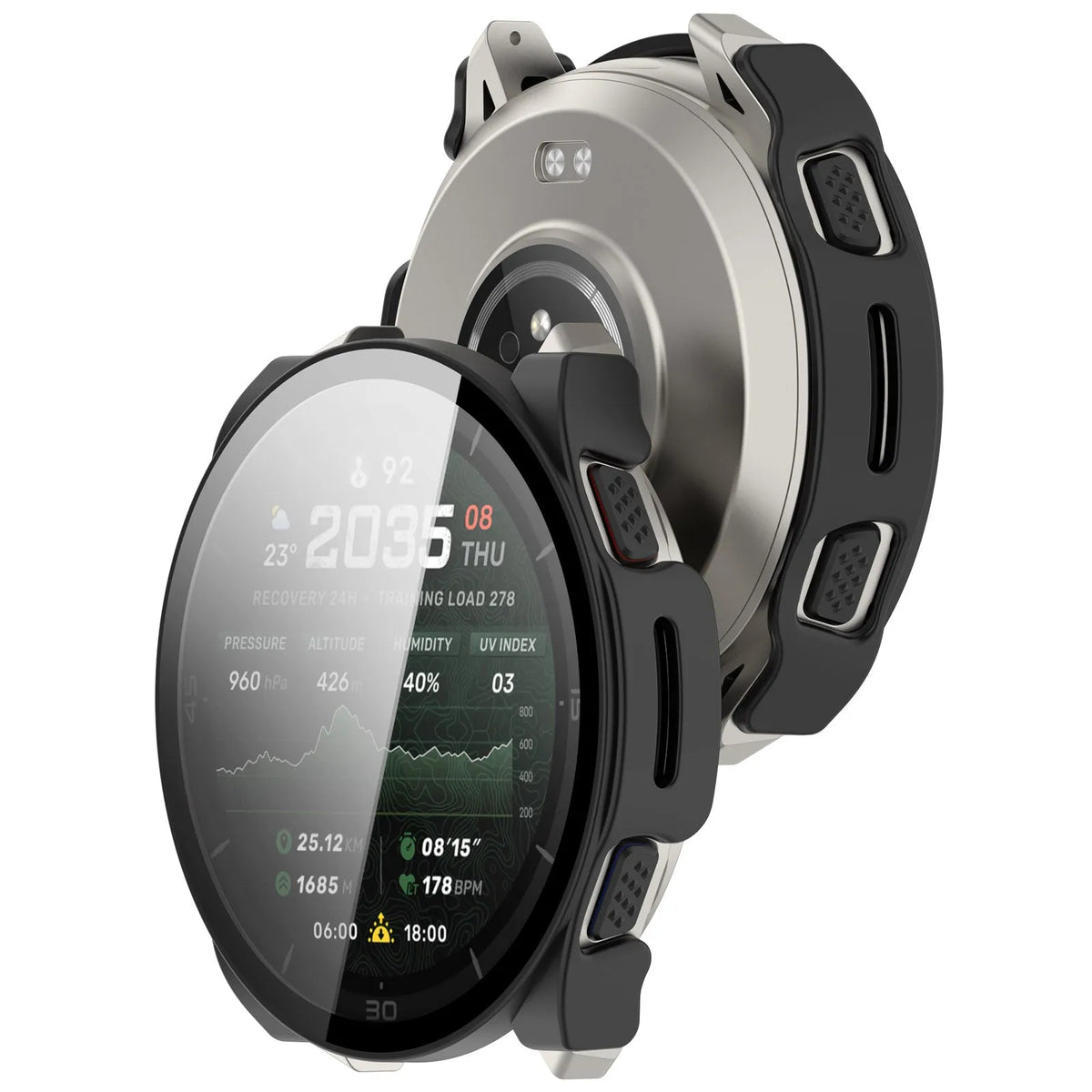 Funda rígida con cristal Amazfit Cheetah 2 Ultra (negro)