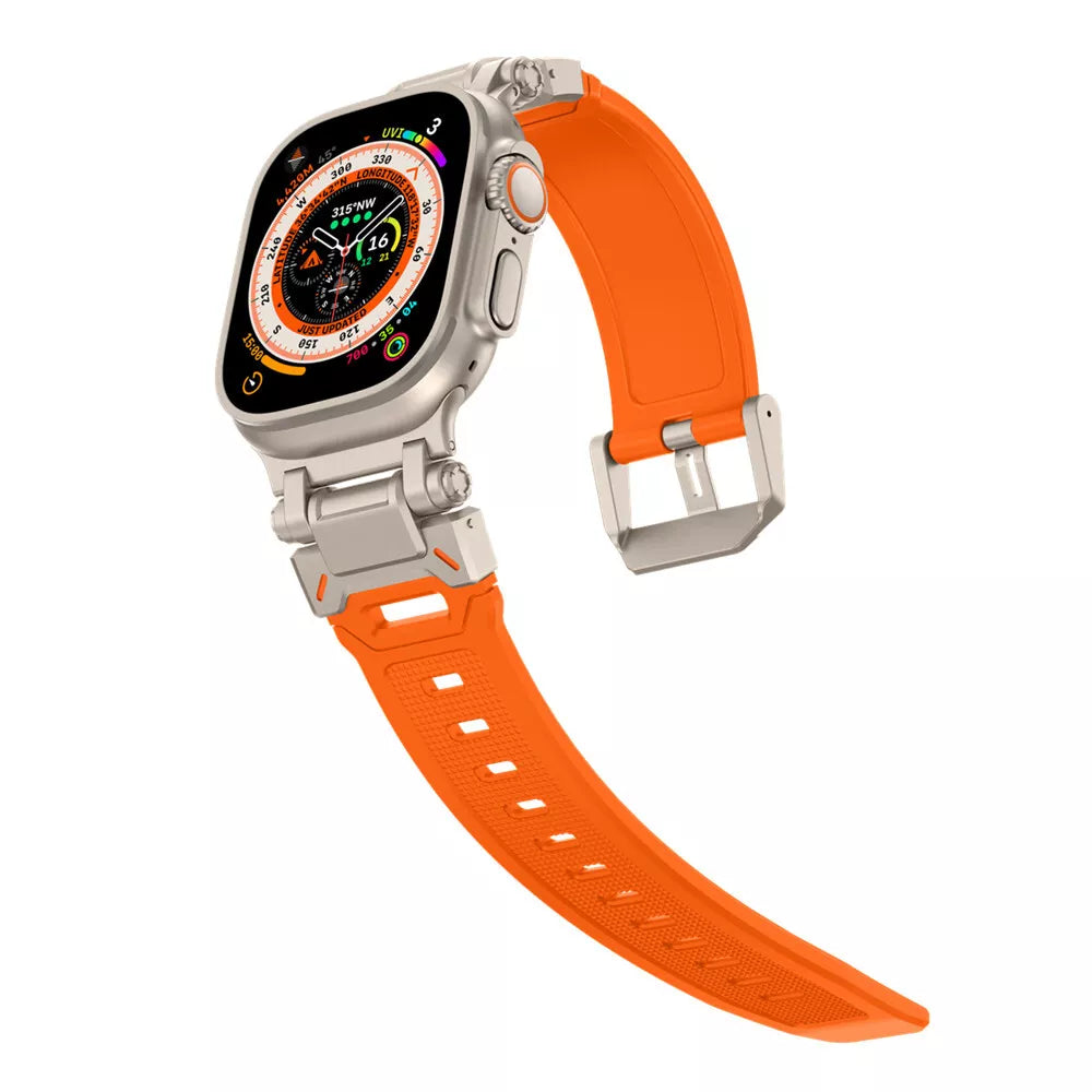 Silicone Strap 'Explorer', on a watch, 3/4 front view