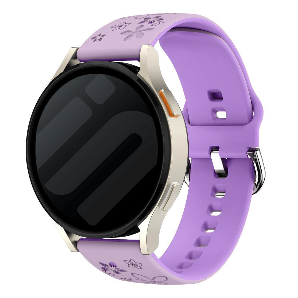 Correa silicona con flores Huawei Watch 5 - 42mm (lavanda/púrpura)